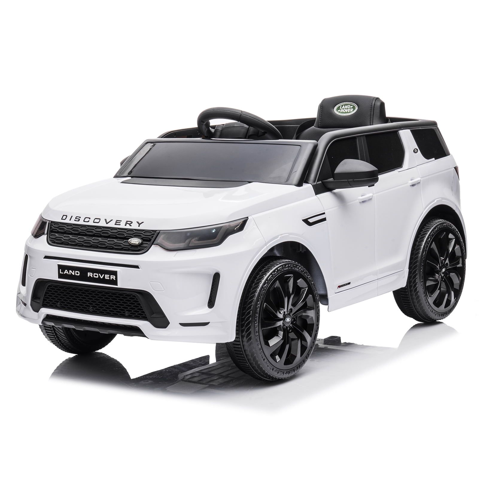 White Licensed Land Rover Kids Electric Ride-On Truck with Remote Control