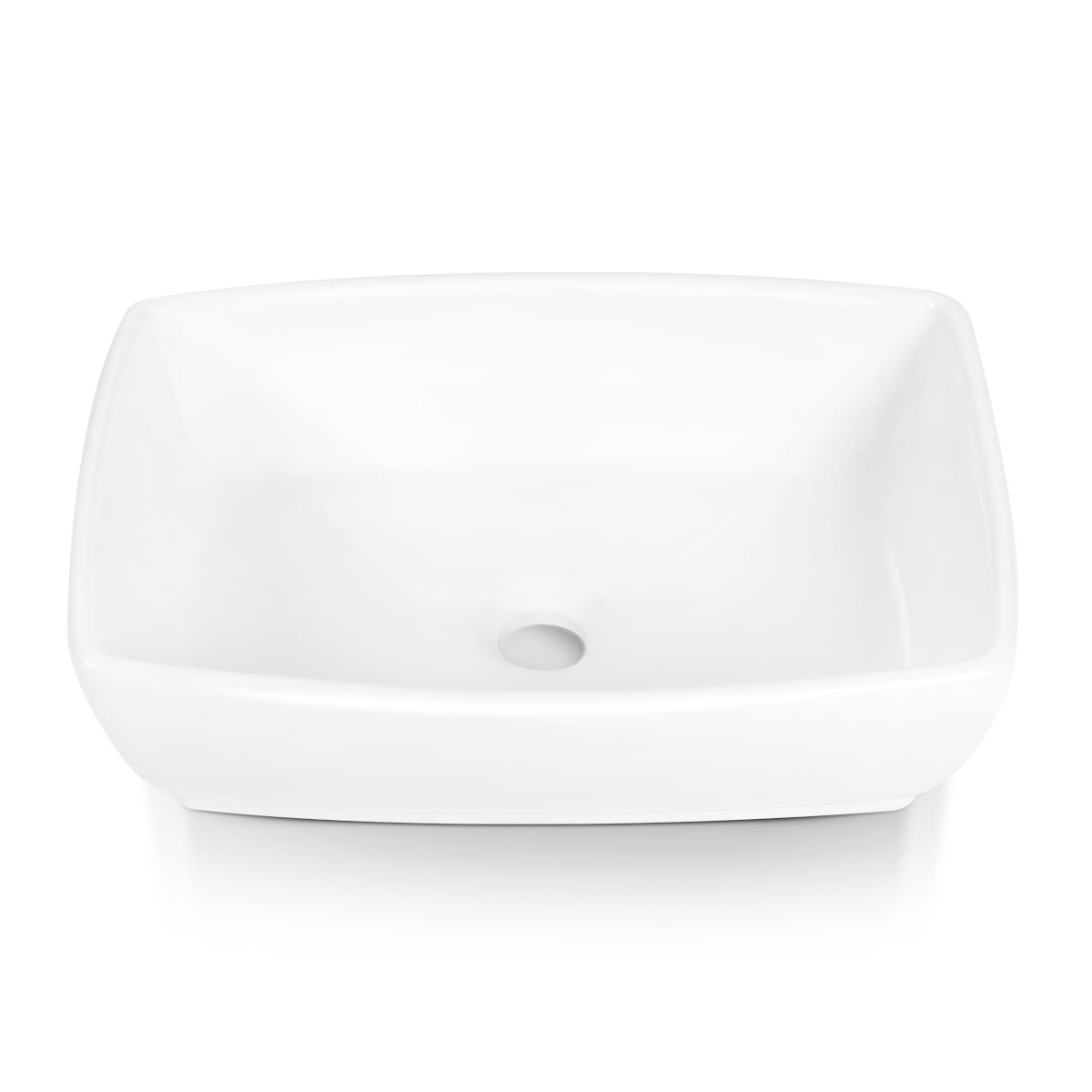 Sinber 19" White Rectangular Ceramic Countertop Bathroom Sink