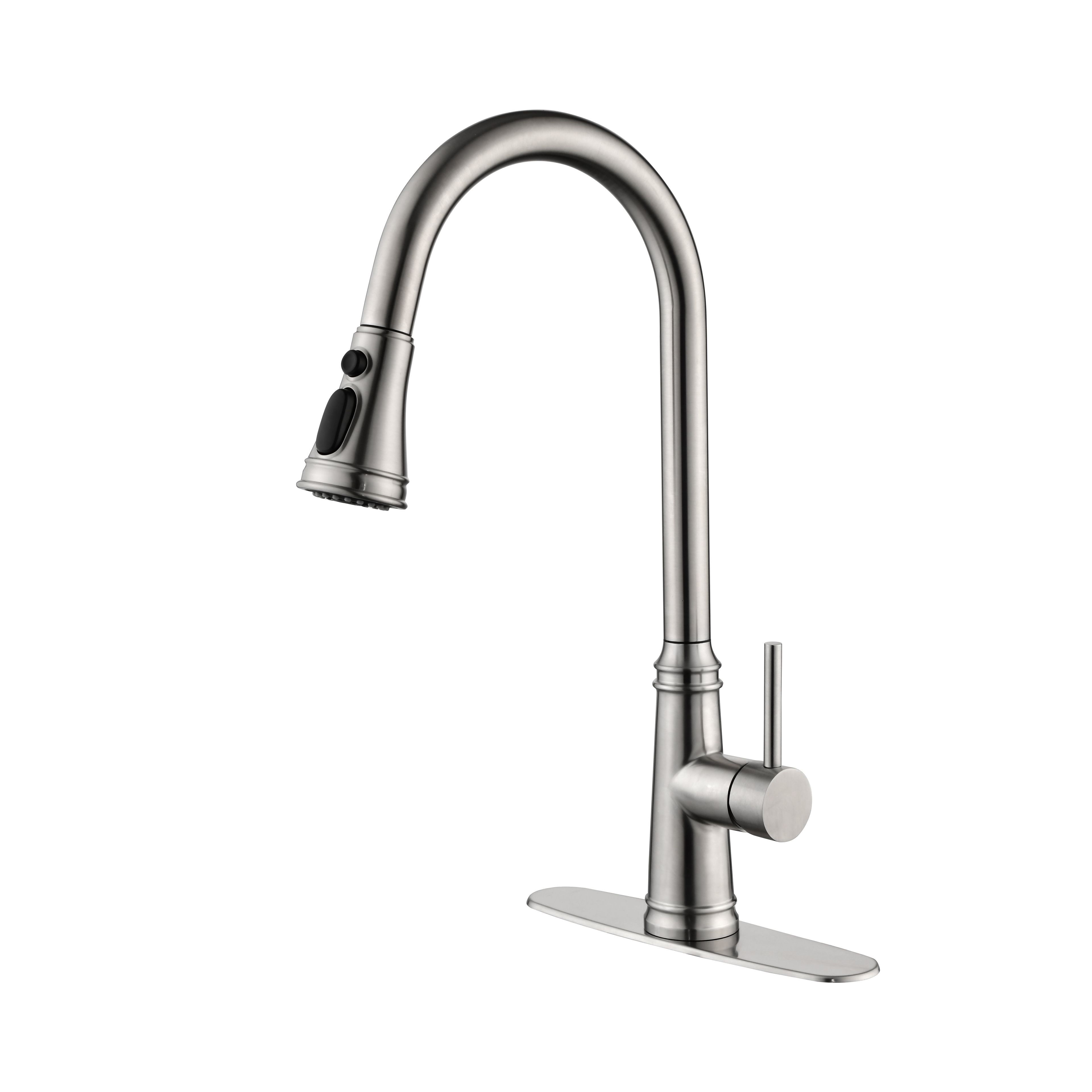 Brushed Nickel Stainless Steel Pull-Out Spray Kitchen Faucet