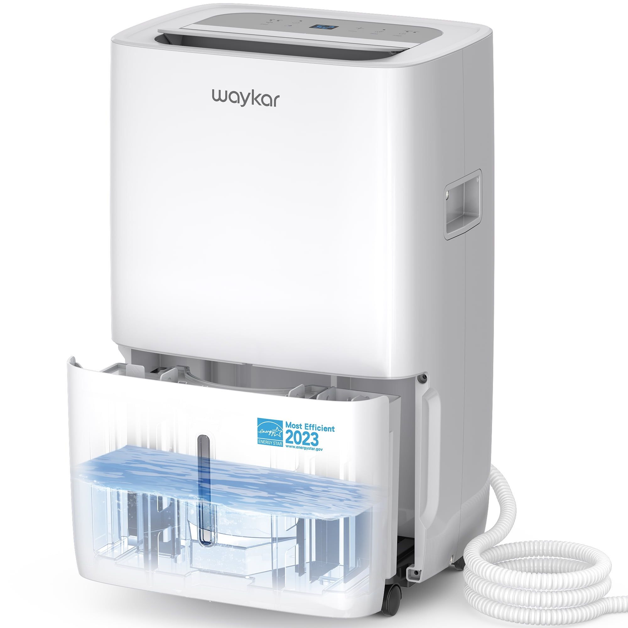 Waykar White 120-Pint Energy Star Portable Dehumidifier with Bucket