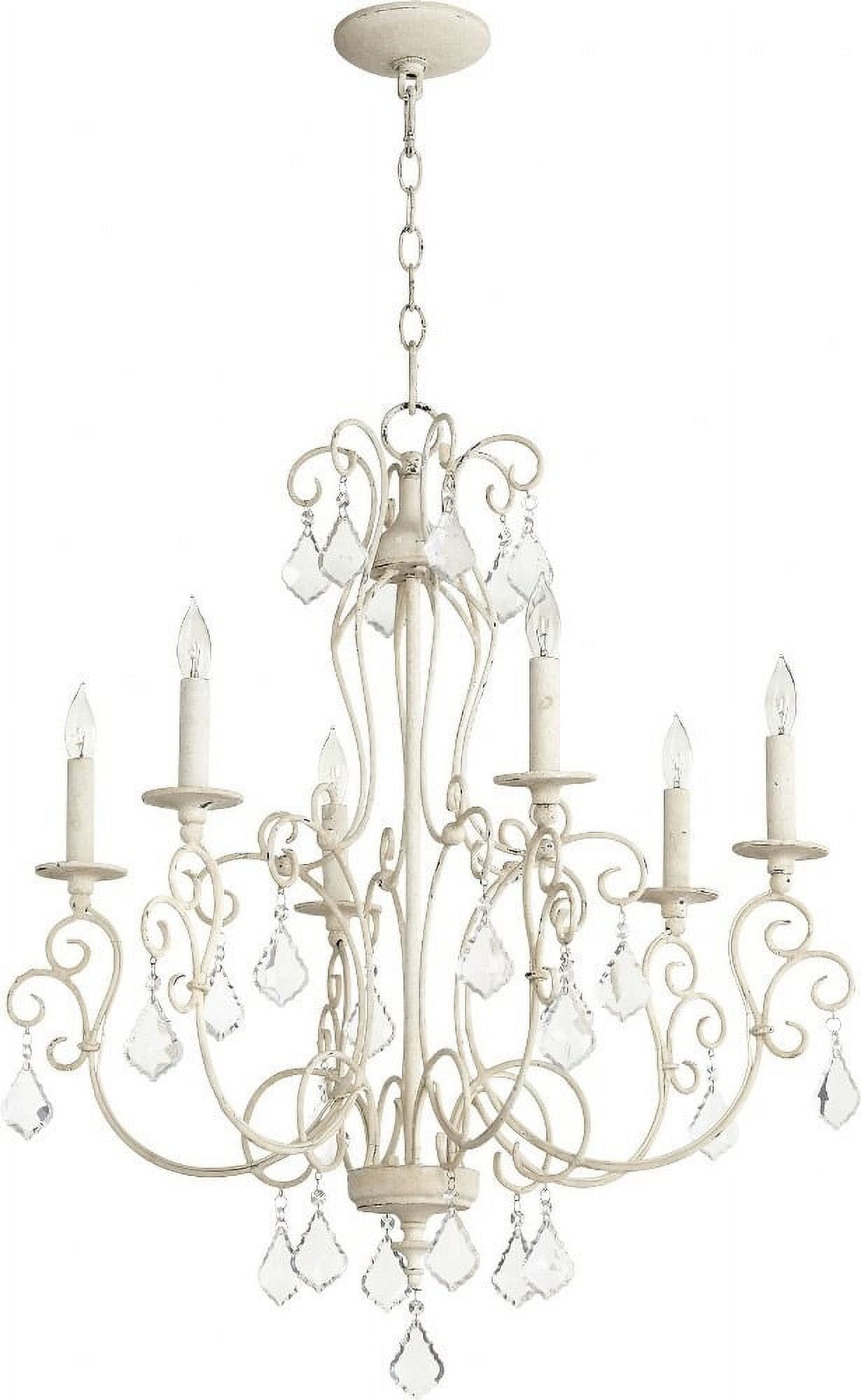 Persian White 27" 6-Light Candelabra Chandelier