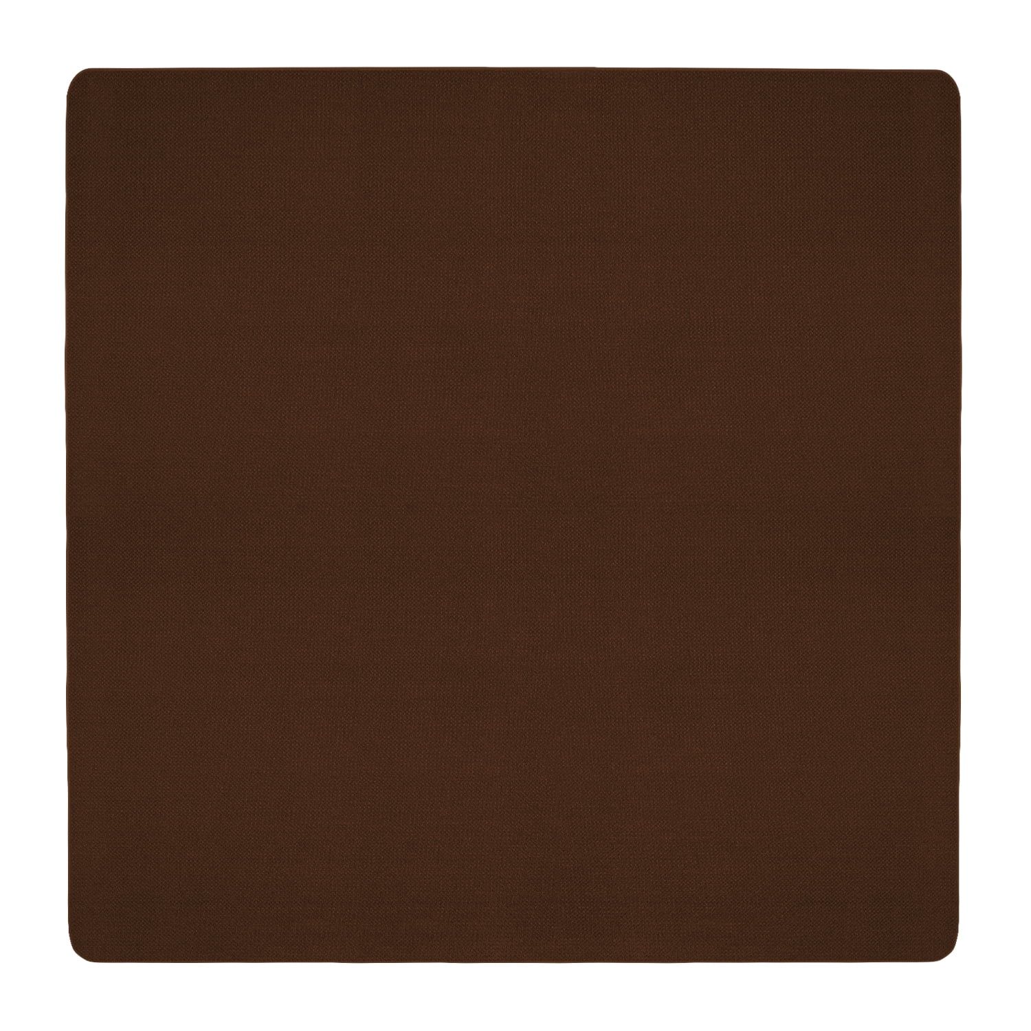 Chocolate Brown Non-slip Square Area Rug with Rubber Backing, 8 Ft. x 8 Ft.