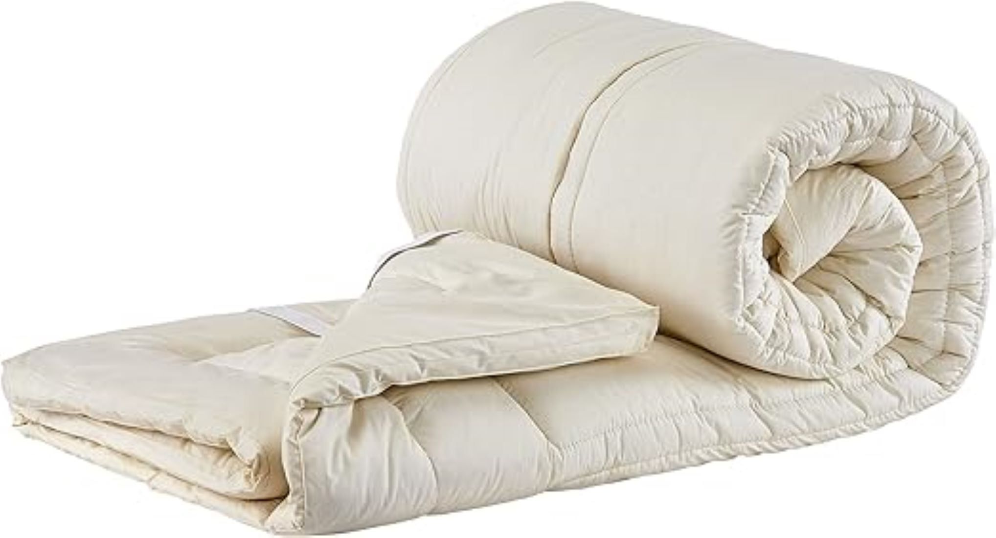 Ivory Wool and Cotton Crib Mattress Topper