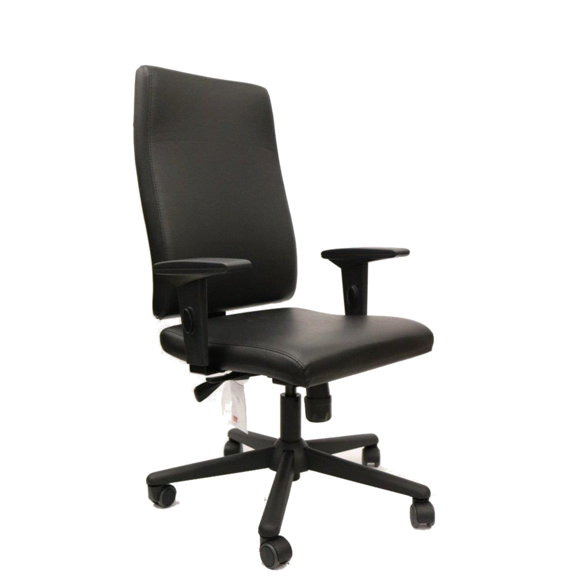 Black Leather High Back Executive Chair with Adjustable Arms