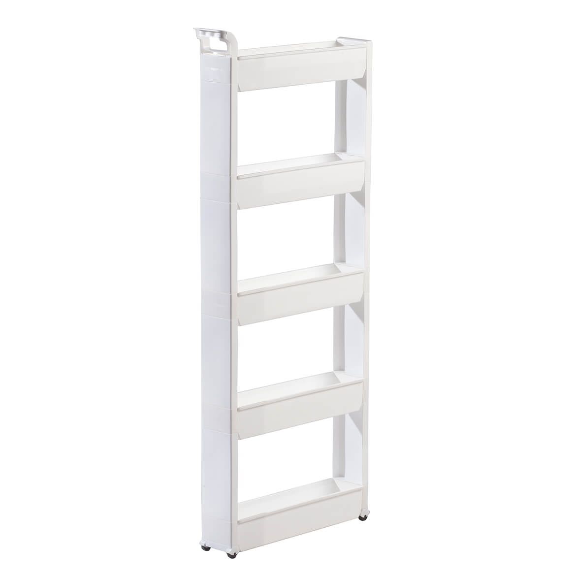 White 5-Tier Slim Rolling Storage Cart