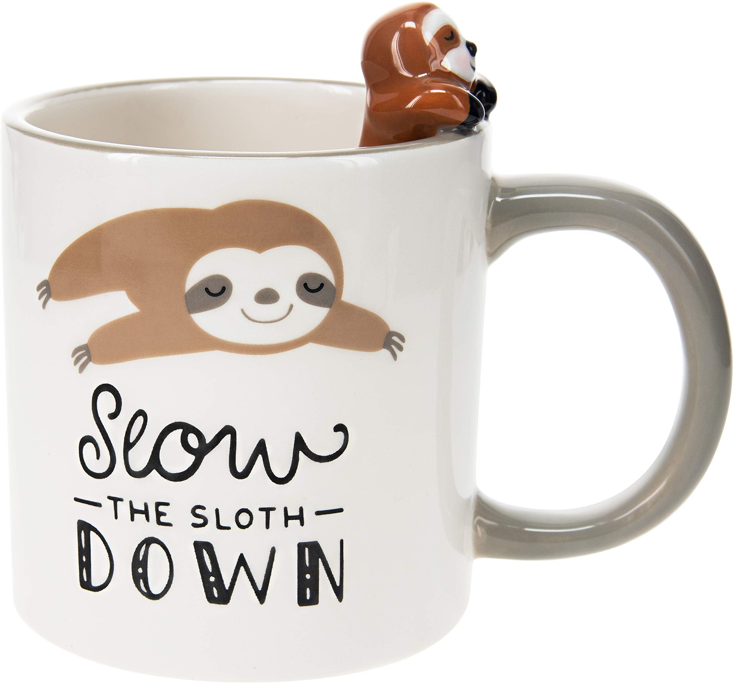 Slow The Sloth Down White Dolomite 17oz Mug