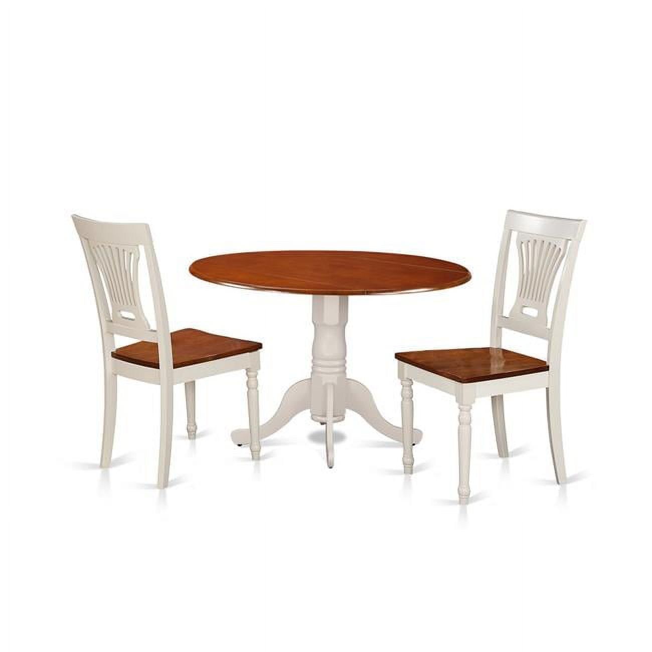 Buttermilk and Cherry 3-Piece Round Drop Leaf Dining Set