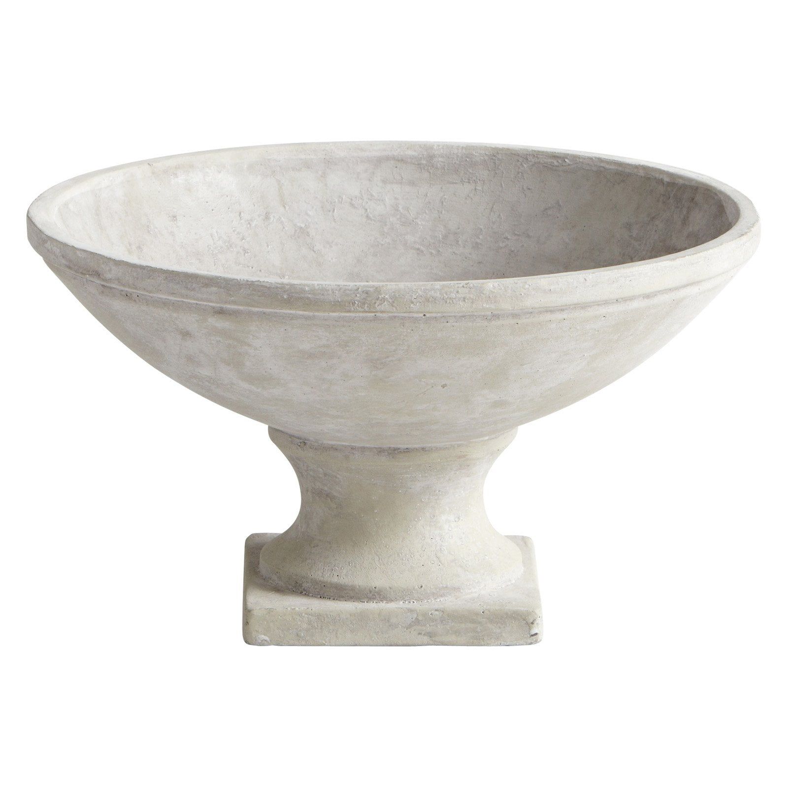 Modern Concrete Round Bowl Planter, 15.75" White