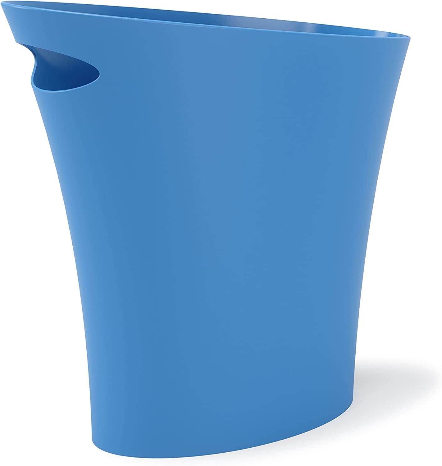 Sky Blue 2-Gallon Slim Polypropylene Trash Can