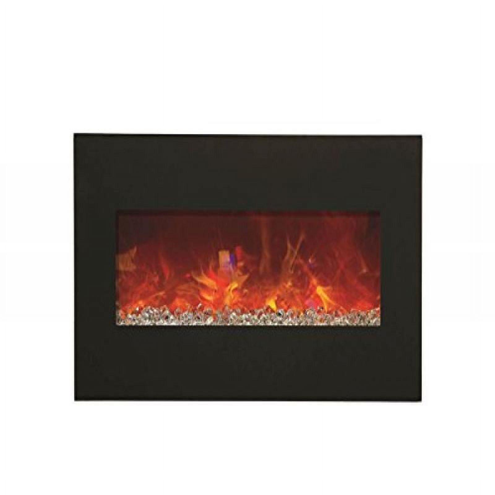 Black 25" Electric Fireplace with Glass Viewing Area