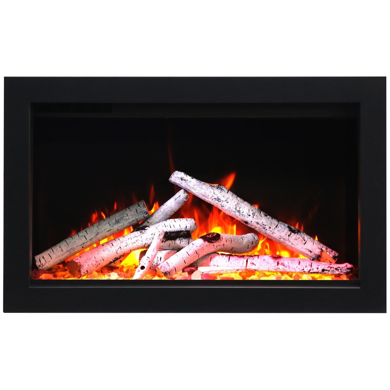 Amantii 30-Inch White Glass Built-In Electric Fireplace