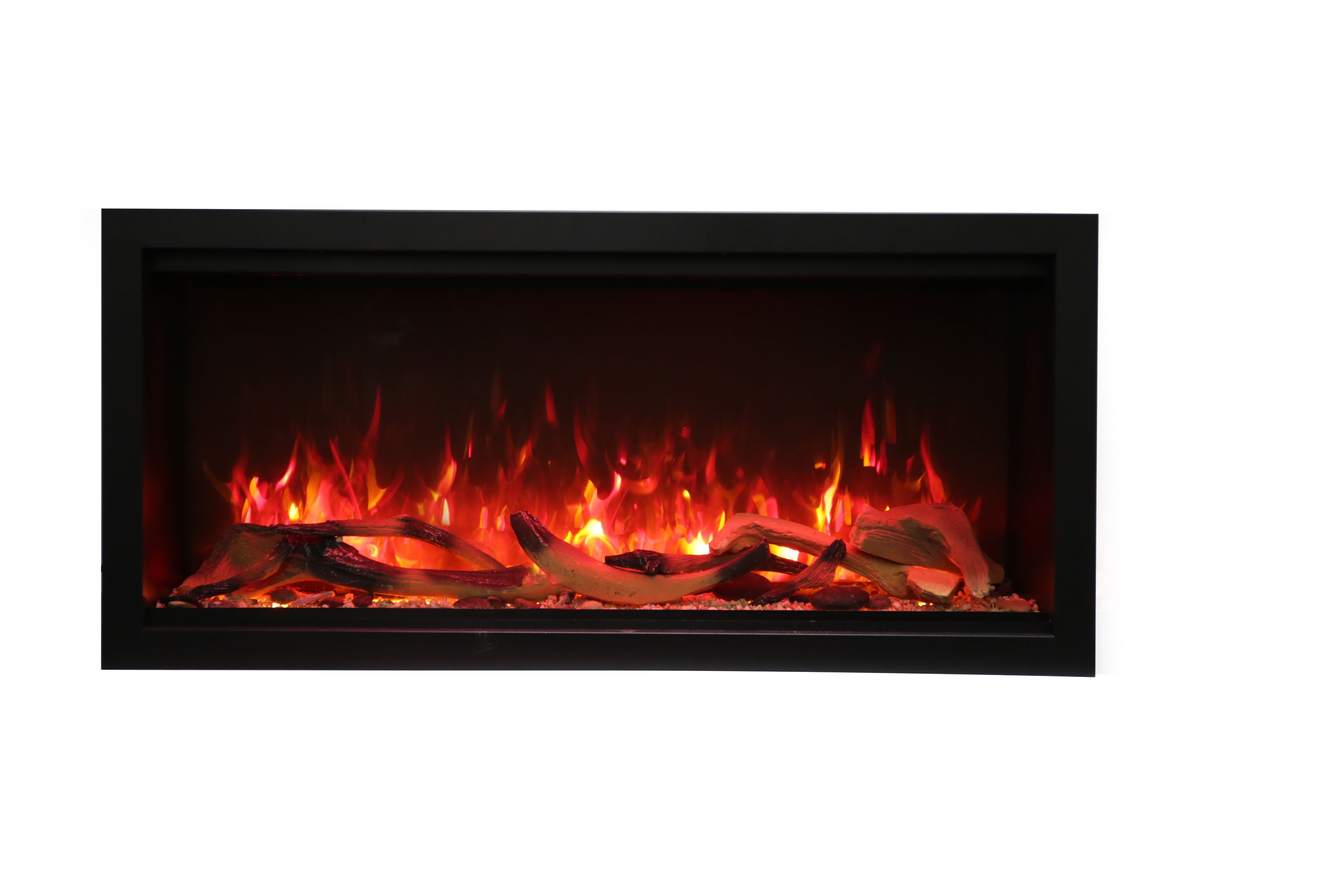 Smart 42" Black Steel Electric Fireplace with WiFi