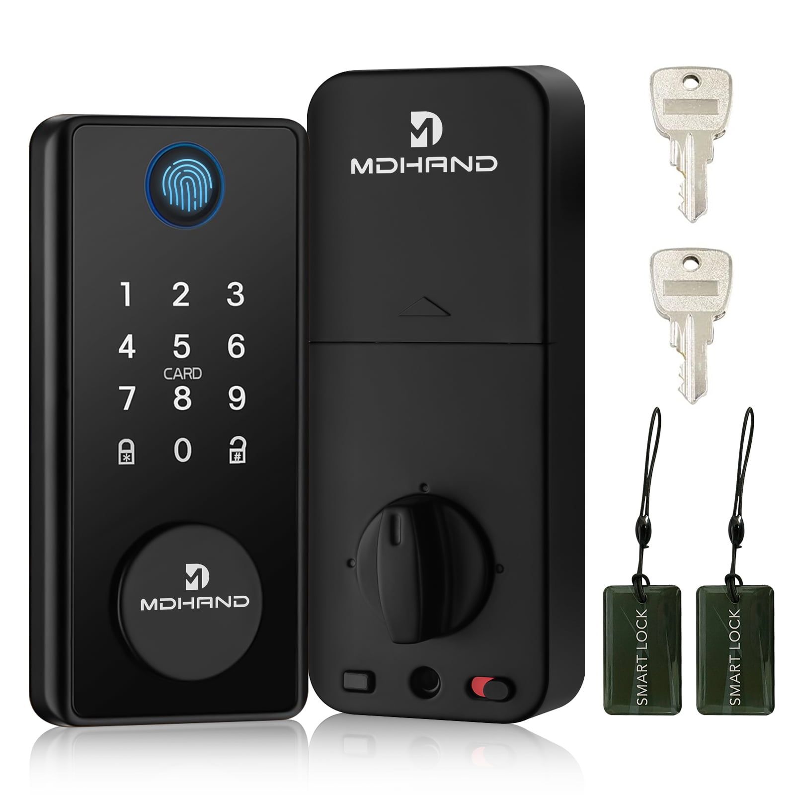 Black Electronic Smart Door Lock with Touchscreen Keypad