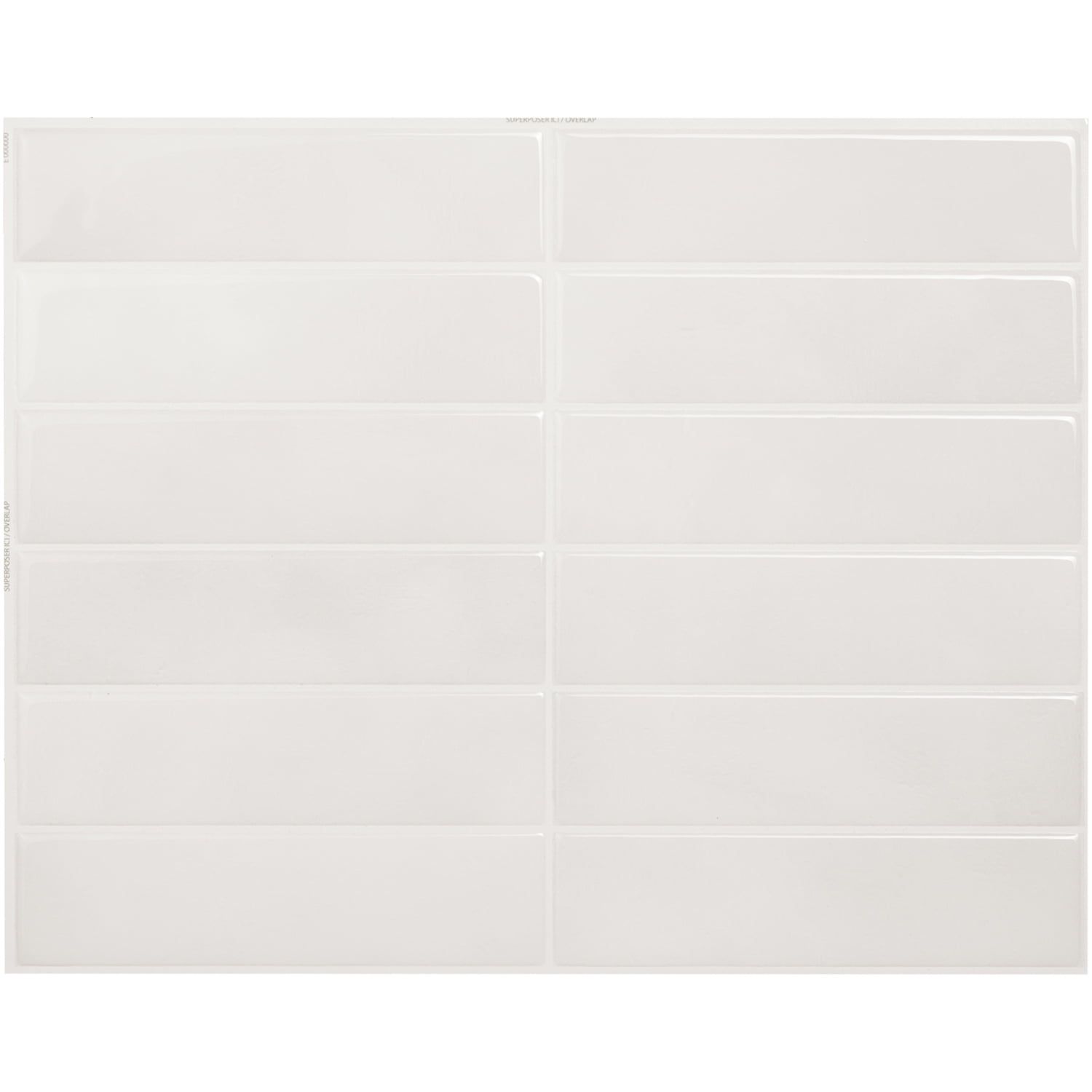 Essaouira White Glossy Peel and Stick Rectangular Tile Stickers