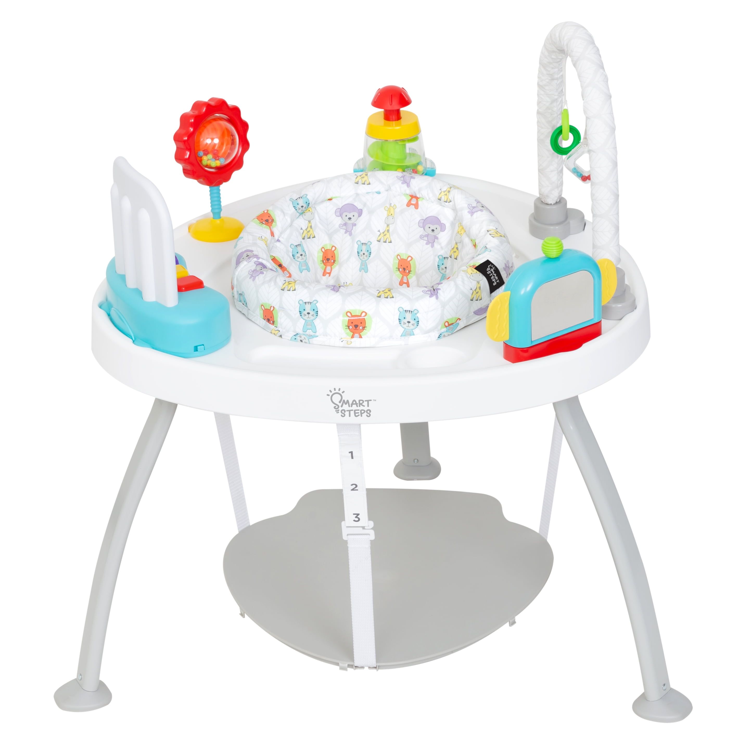 Smart Steps 3-in-1 White and Gray Activity Center with Adjustable Height