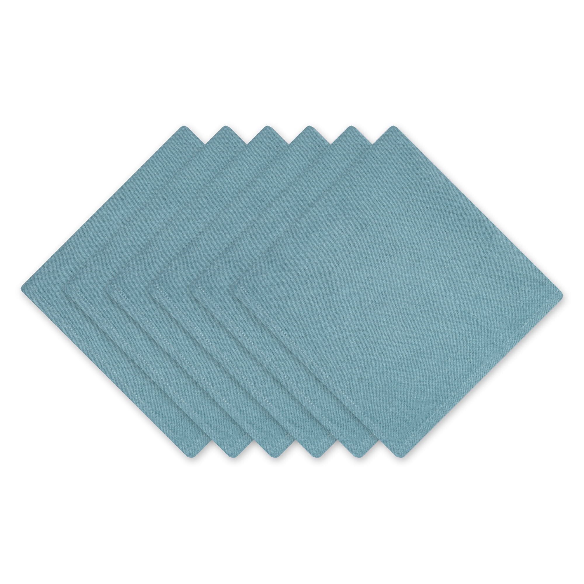 Smoke Blue Cotton Napkin Set of 6, 20x20 Inches