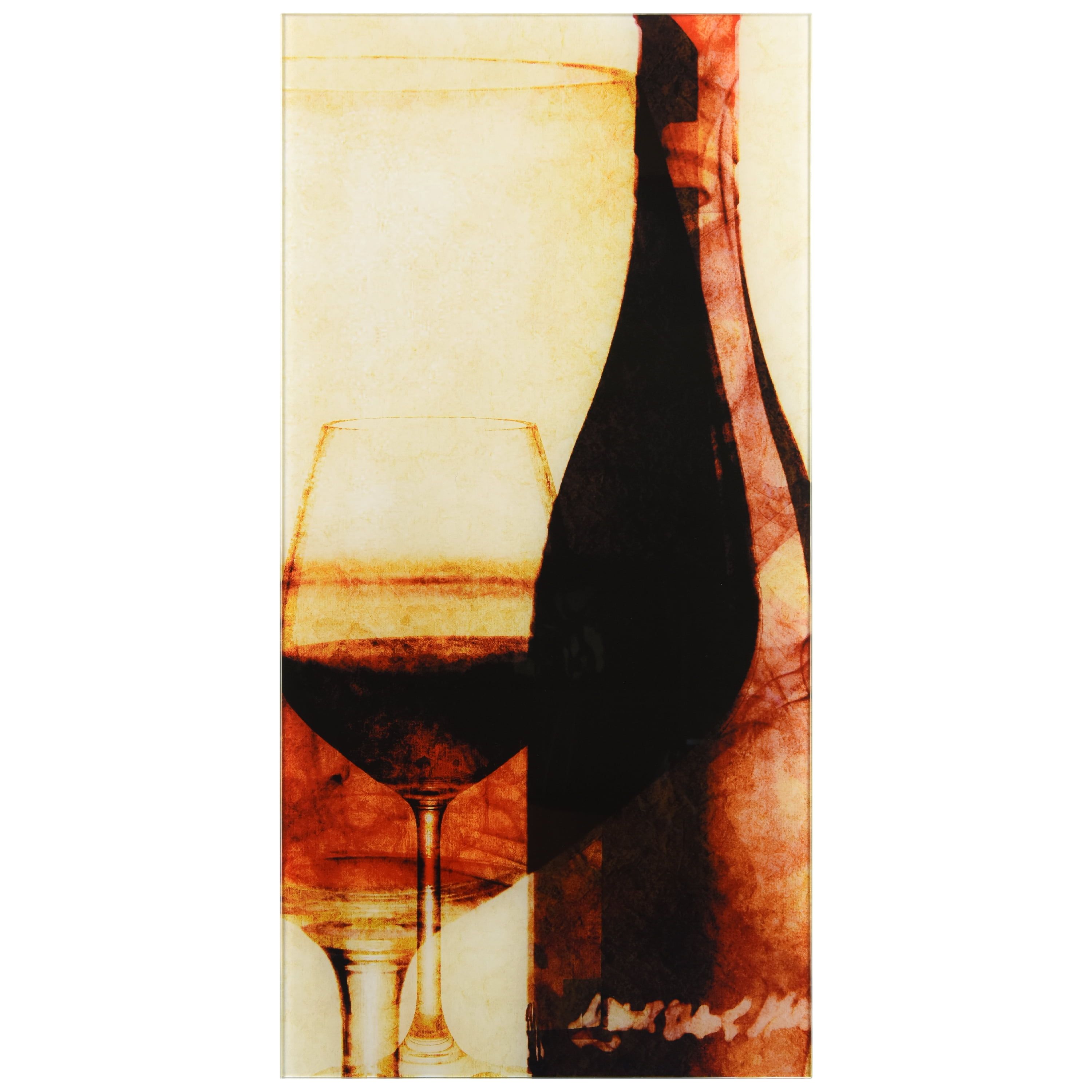 Smokey Wine Frameless Tempered Glass Wall Art, 72" x 36"