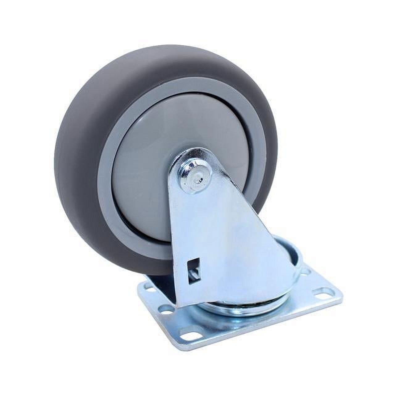 Black 4" Thermoplastic Swivel Caster with Slotted Plate