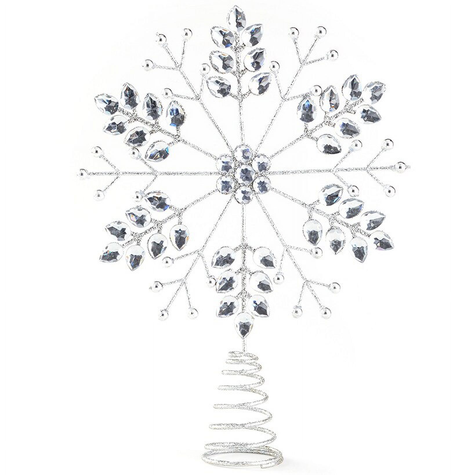 Silver Crystal Snowflake Christmas Tree Topper