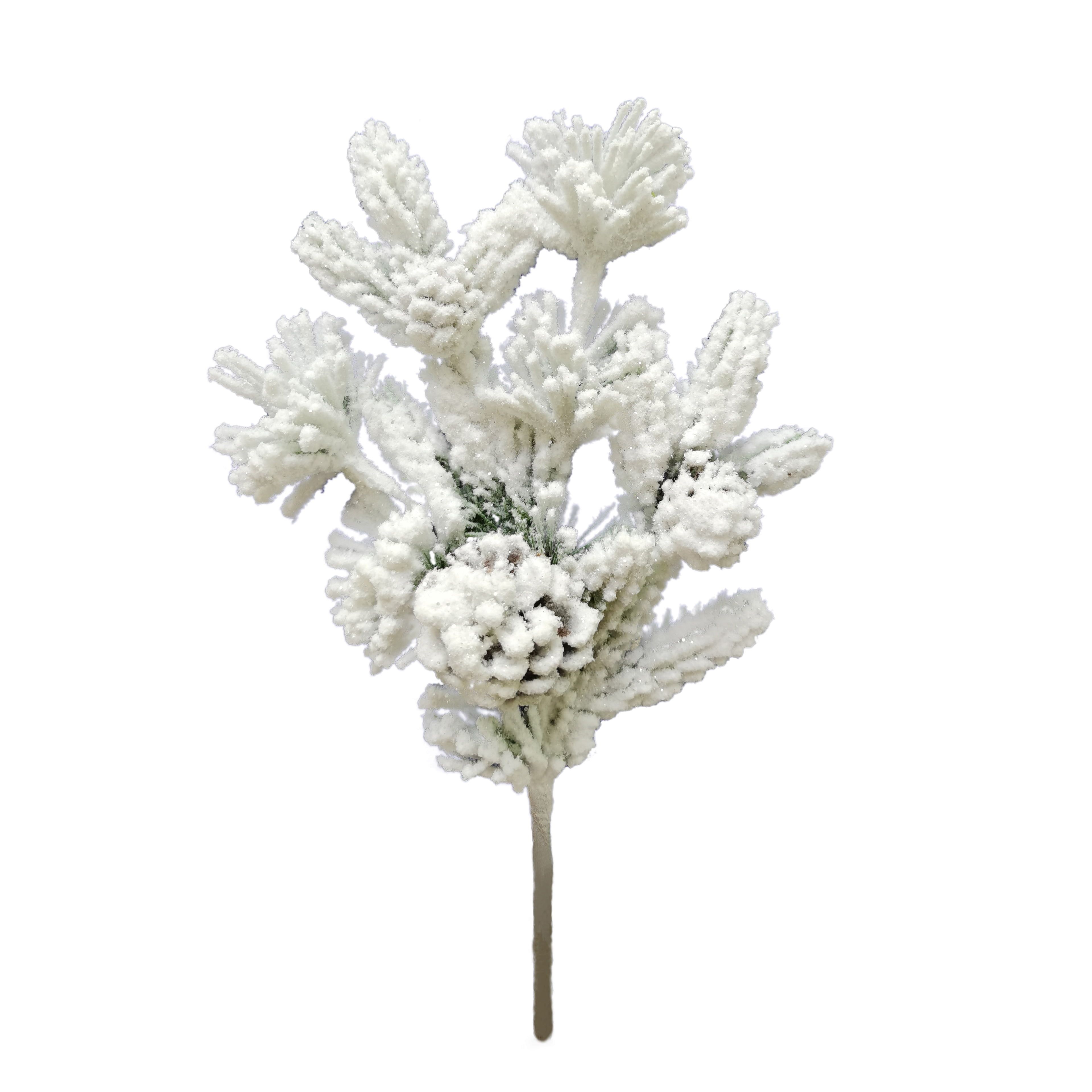 Snowy White Pinecone Christmas Pick for Festive Decor