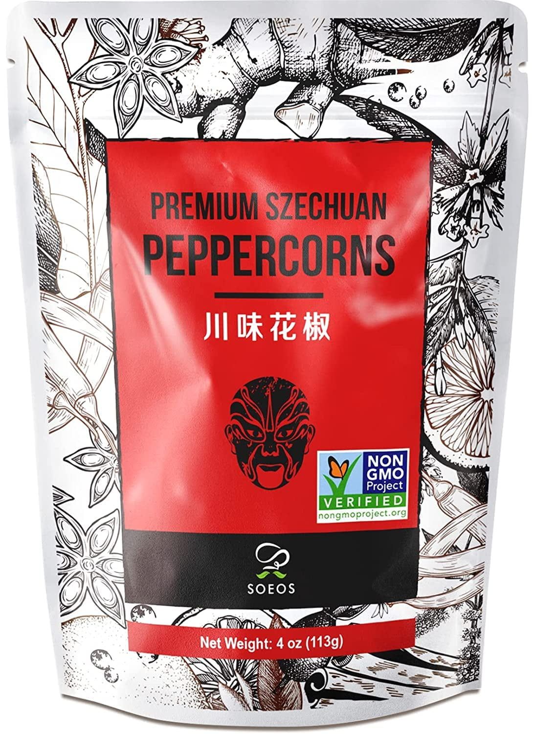 Soeos Premium Szechuan Peppercorns 4oz, Grade A