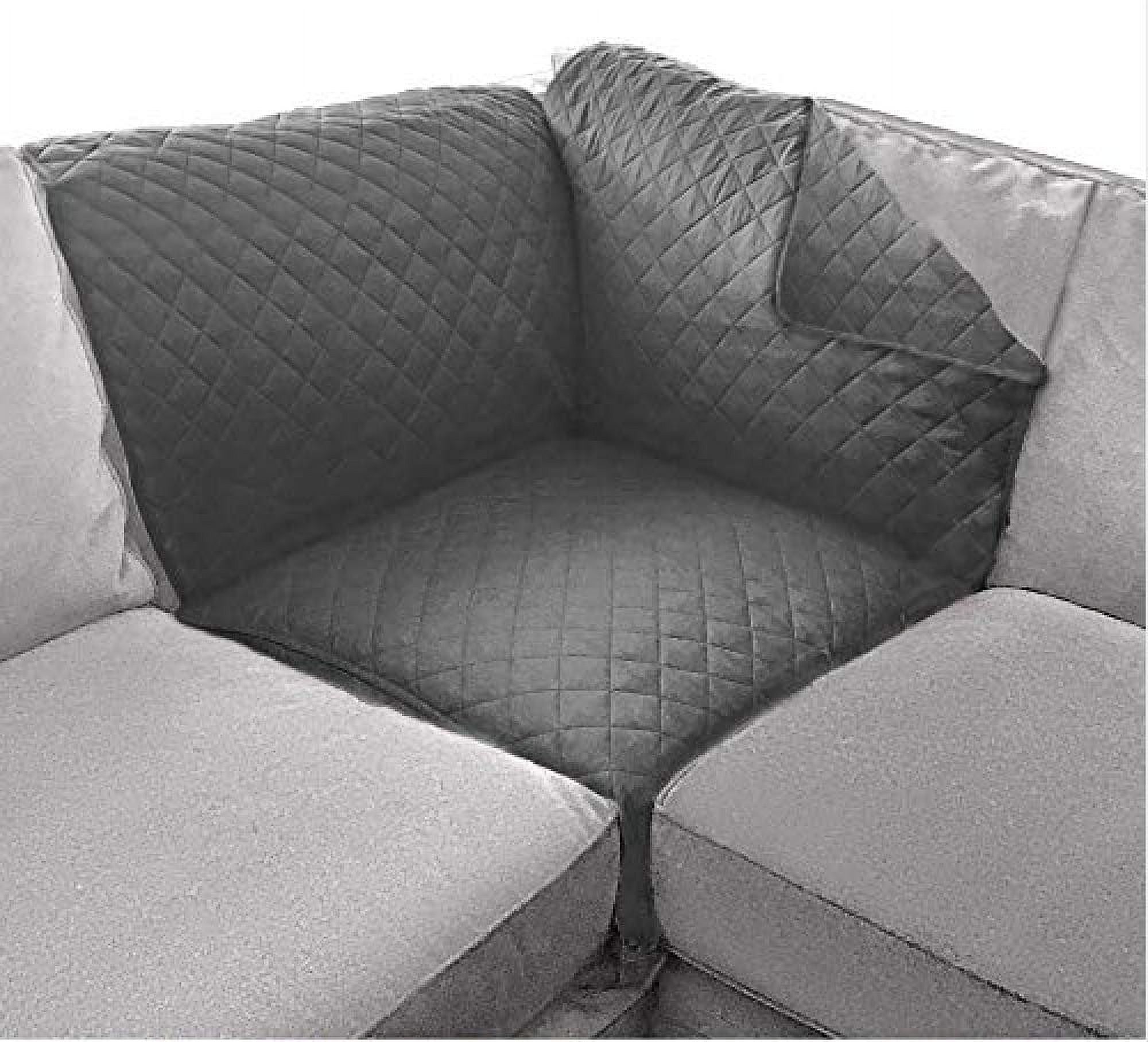 Charcoal Quilted Microfiber Sectional Sofa Protector