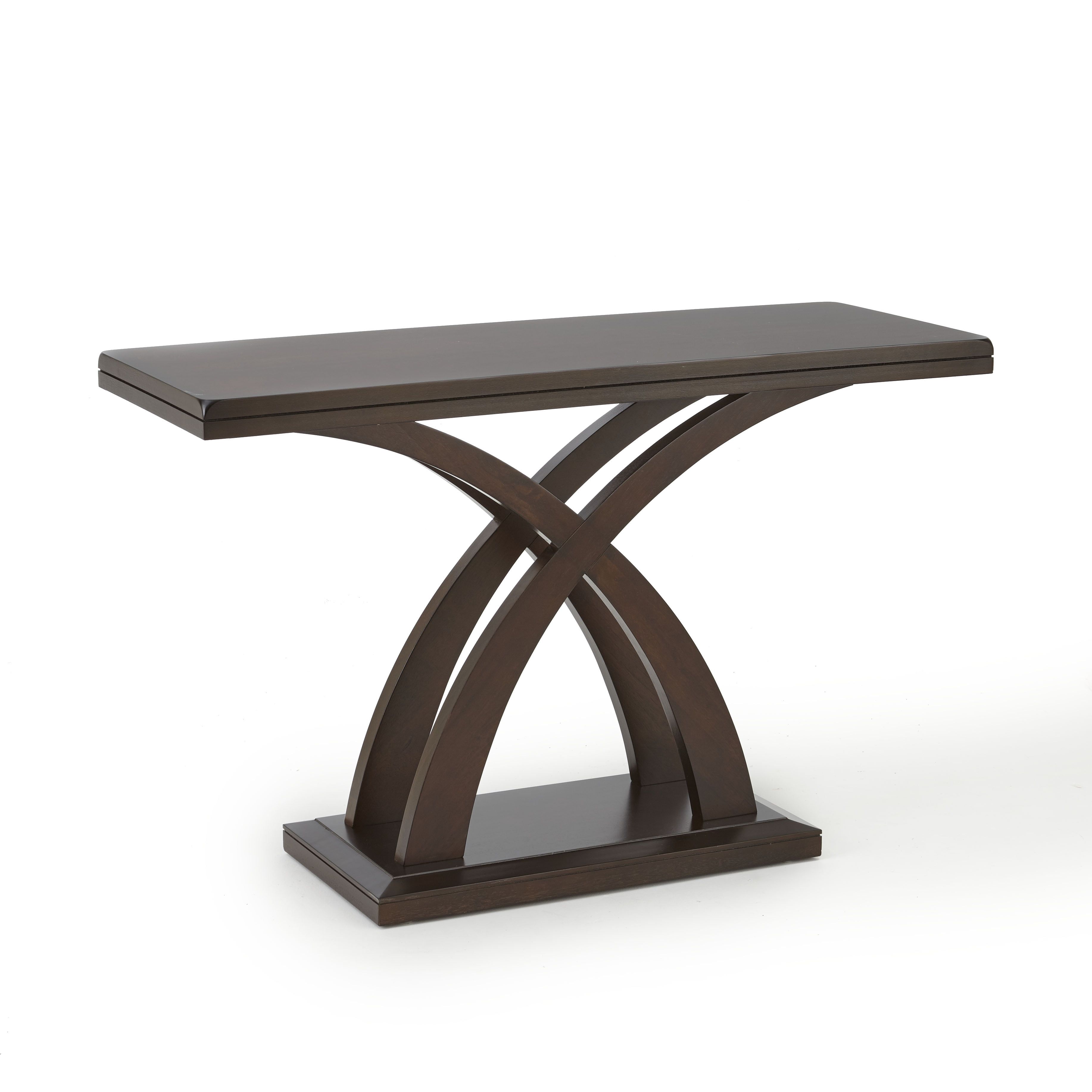 Espresso Cherry Wood and Mango Veneer Console Table