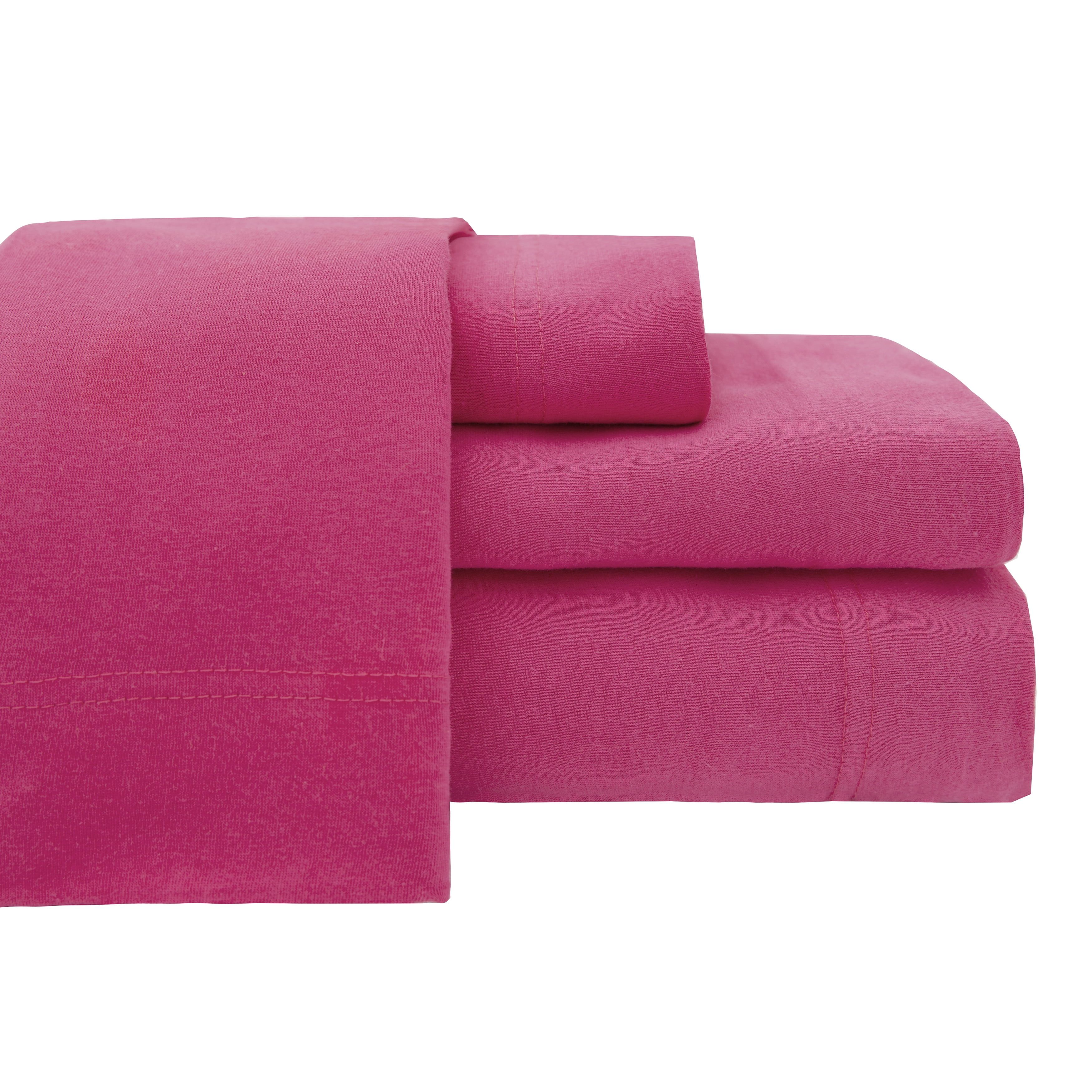 California King Pink Cotton Jersey Sheet Set