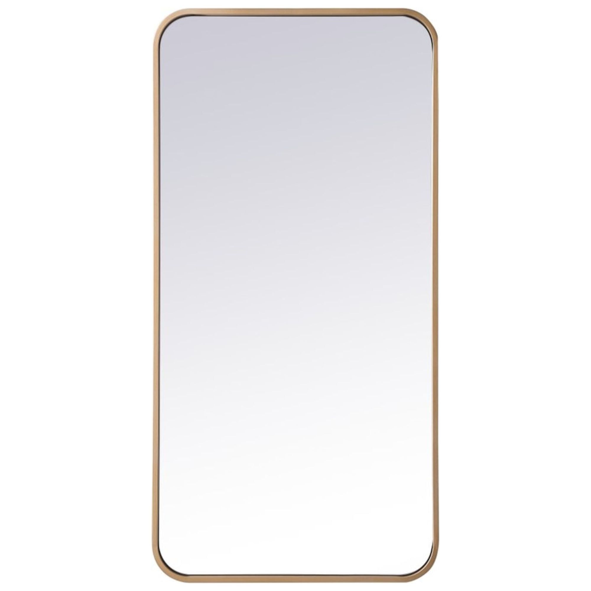 Contemporary Gold Brass Rectangular Bathroom Mirror 18x36 inch