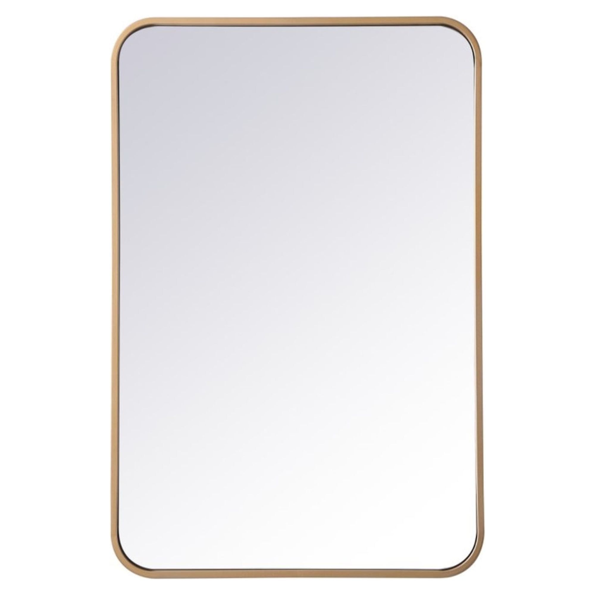 Evermore Contemporary 20x30" Gold Wood Bathroom Vanity Mirror