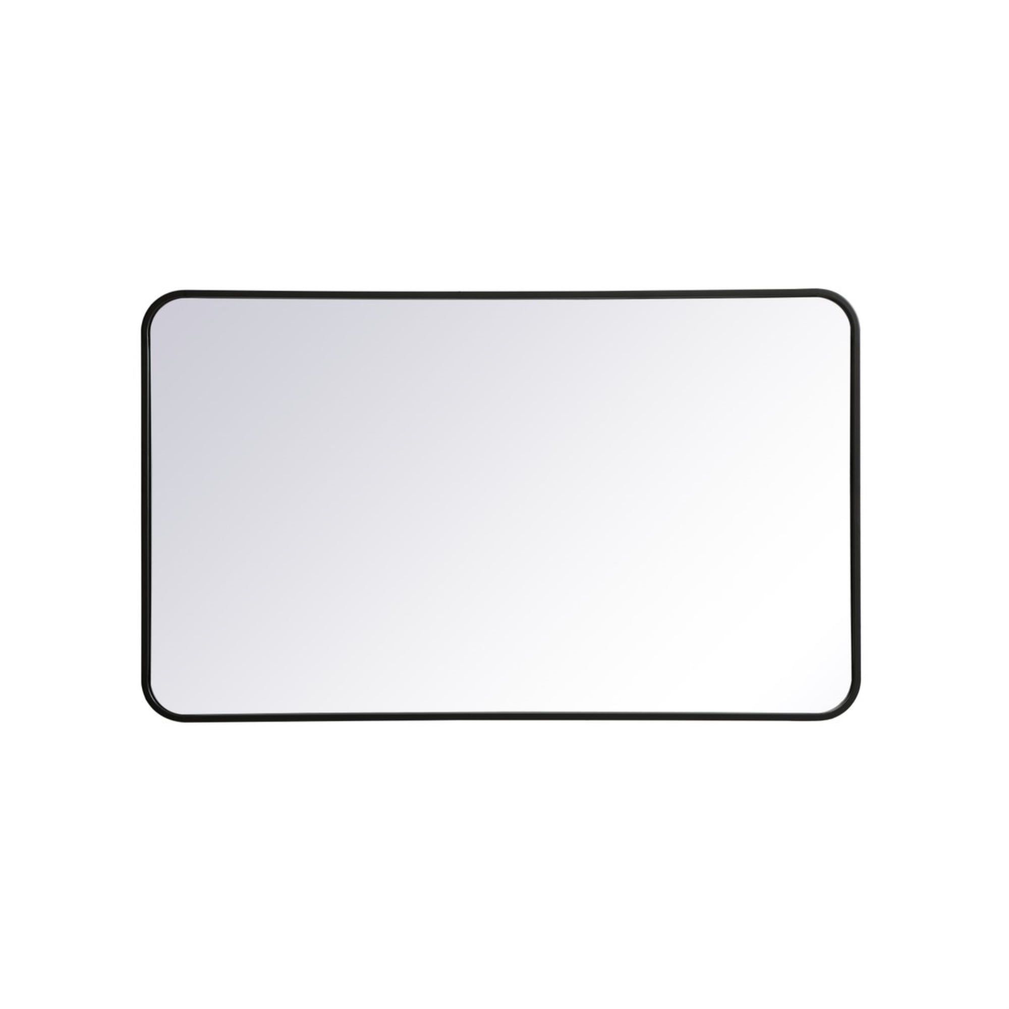 Contemporary Frameless Black Rectangular Wall Mirror 24x40 Inch