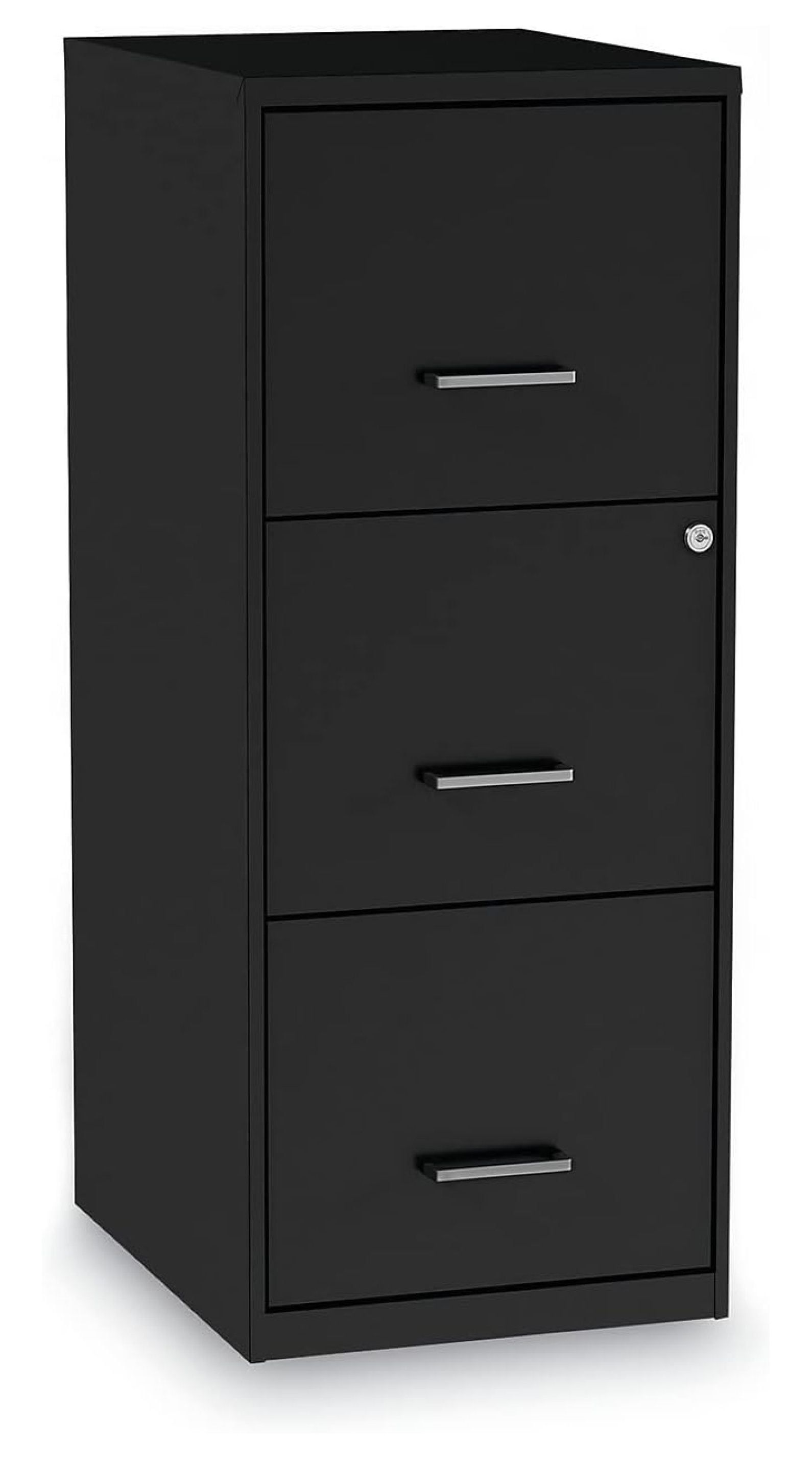 Black Vertical 3-Drawer Lockable Steel File Cabinet