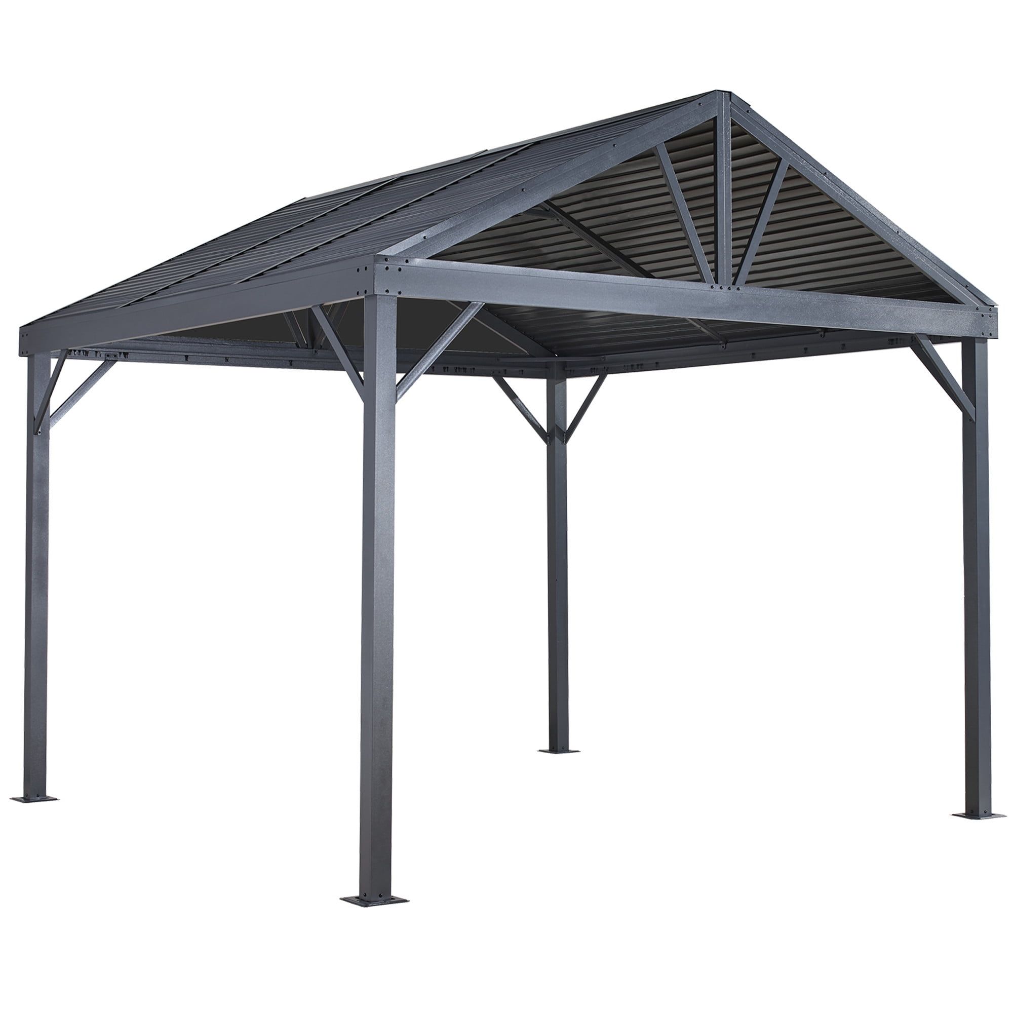 Sanibel Light Gray 8' x 8' Aluminum Hardtop Gazebo