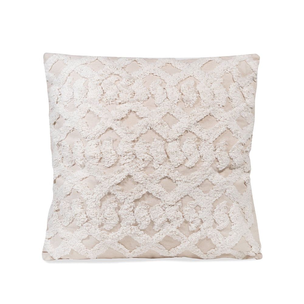 Natural Cotton Macrame Square Throw Pillow 18" x 18"