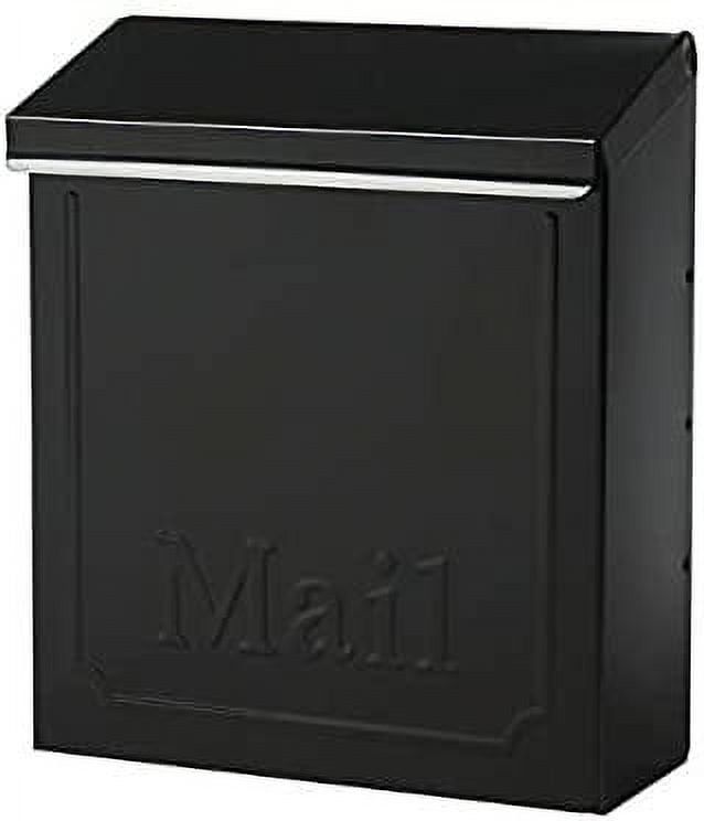 Small Black Lockable Steel Wall Mount Mailbox