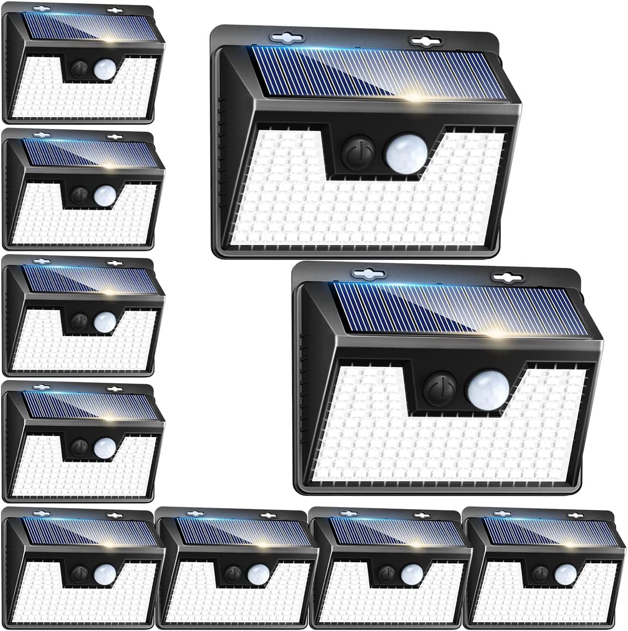 10-Pack Solar Powered LED Wall-Mounted Outdoor Lights