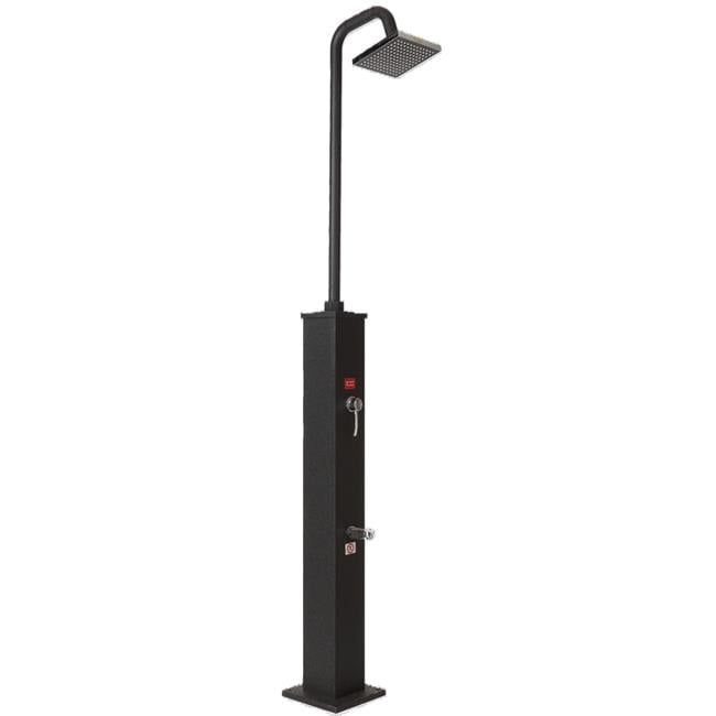 Sunneday Black Aluminum Solar Outdoor Shower with 6 Gallon Tank