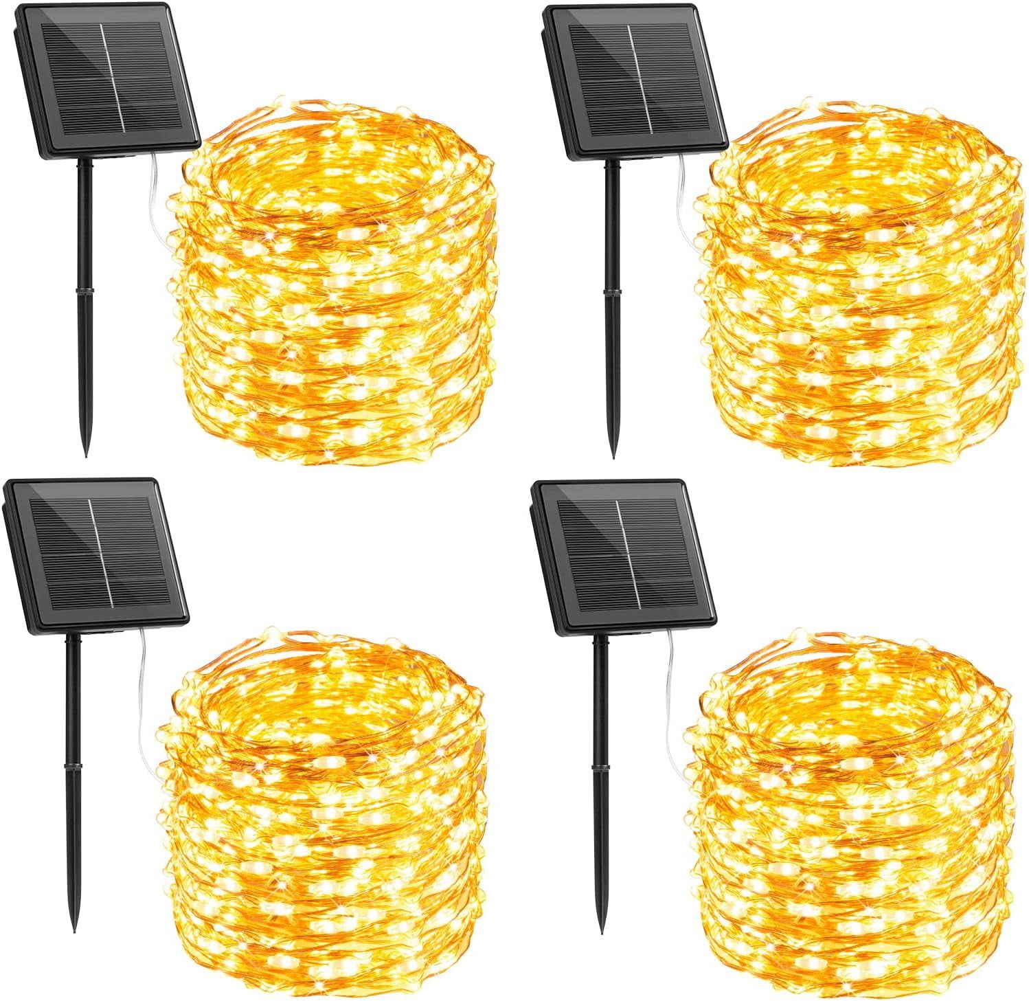 Solar Powered Warm White Outdoor LED Fairy String Lights