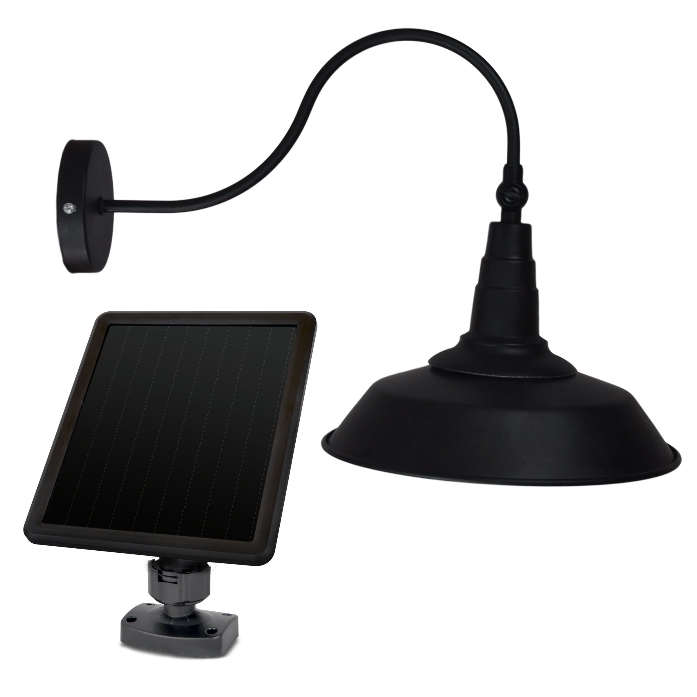 Black Aluminum Solar Barn Sconce with Frosted Glass