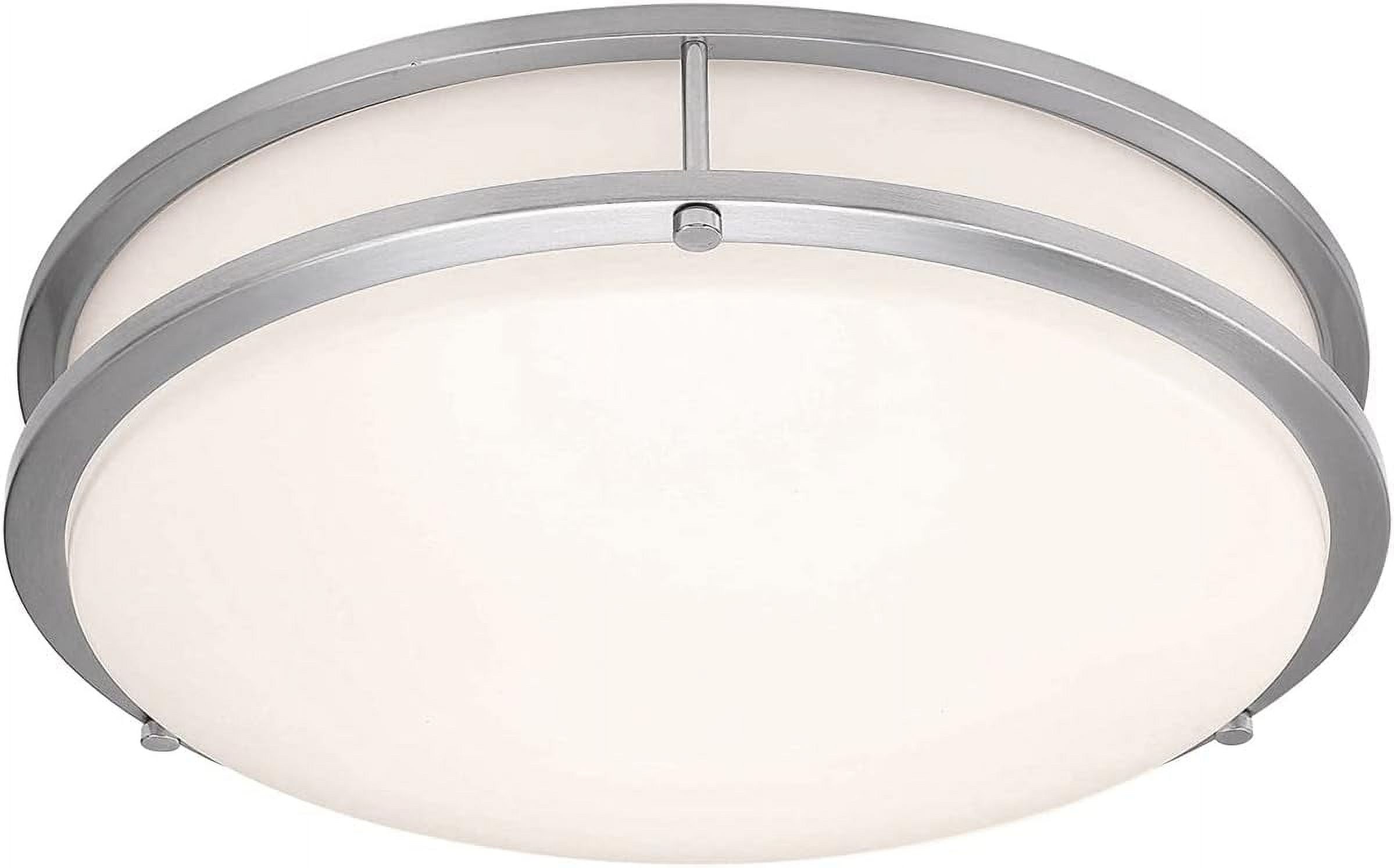 Transitional 14" LED Flush Mount Ceiling Light in Brushed Steel