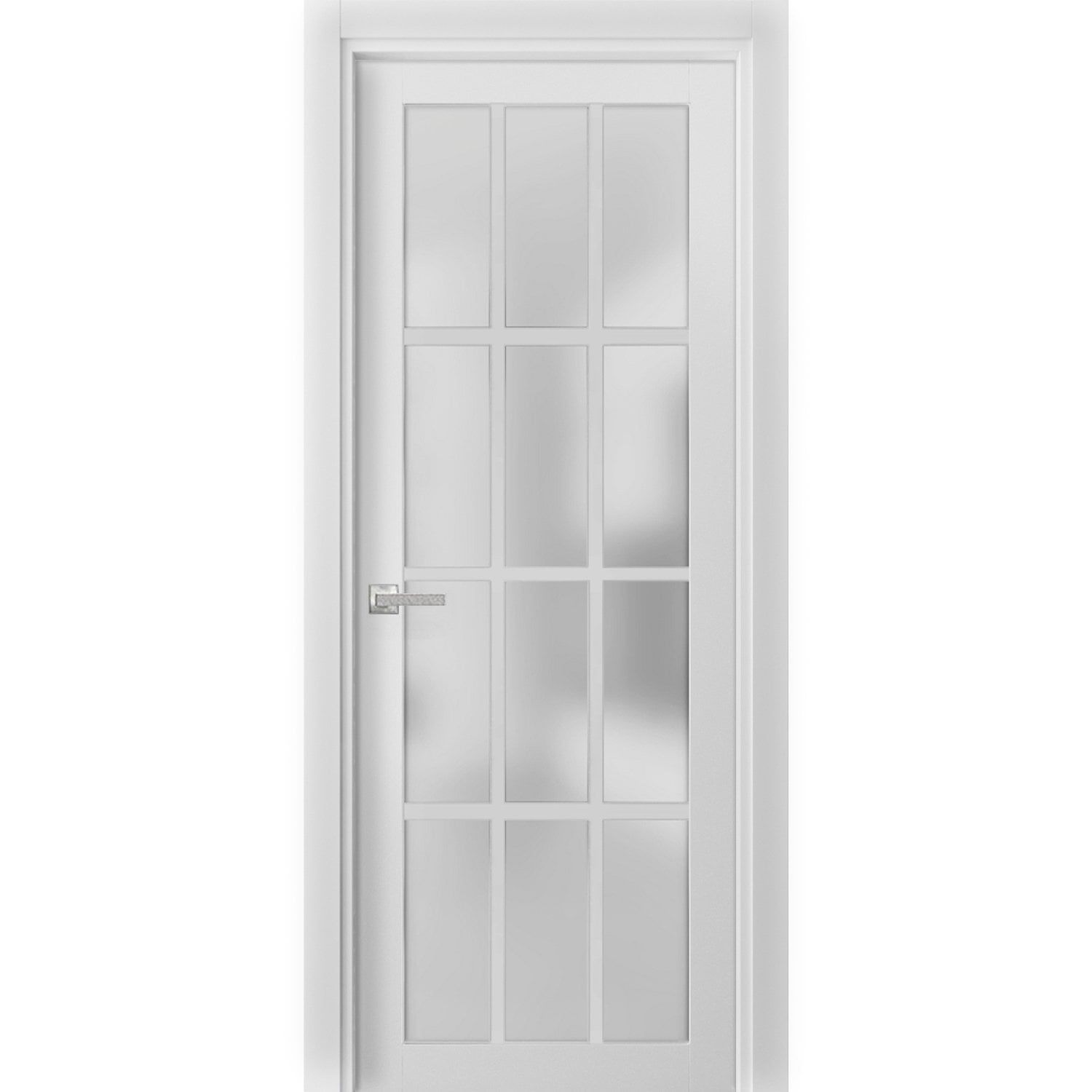 Solid Pine French Door with Frosted Glass 12 Lites 30 x 80 inches