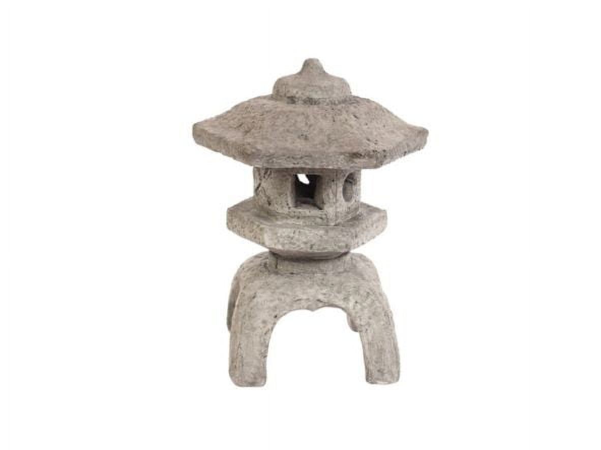 Medium Gray Cast Stone Japanese Garden Lantern