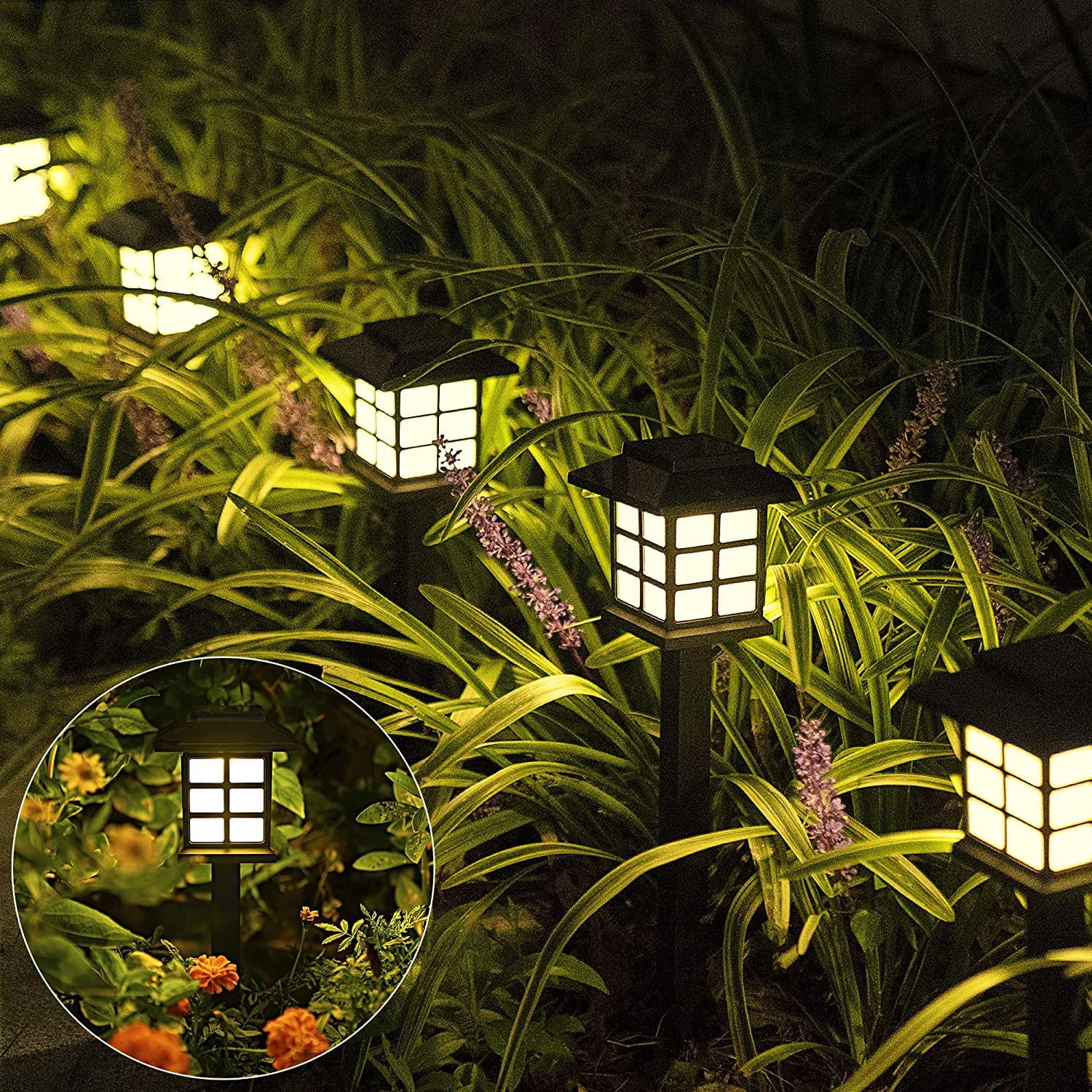 Black Plastic LED Solar Pathway Lights Multipack