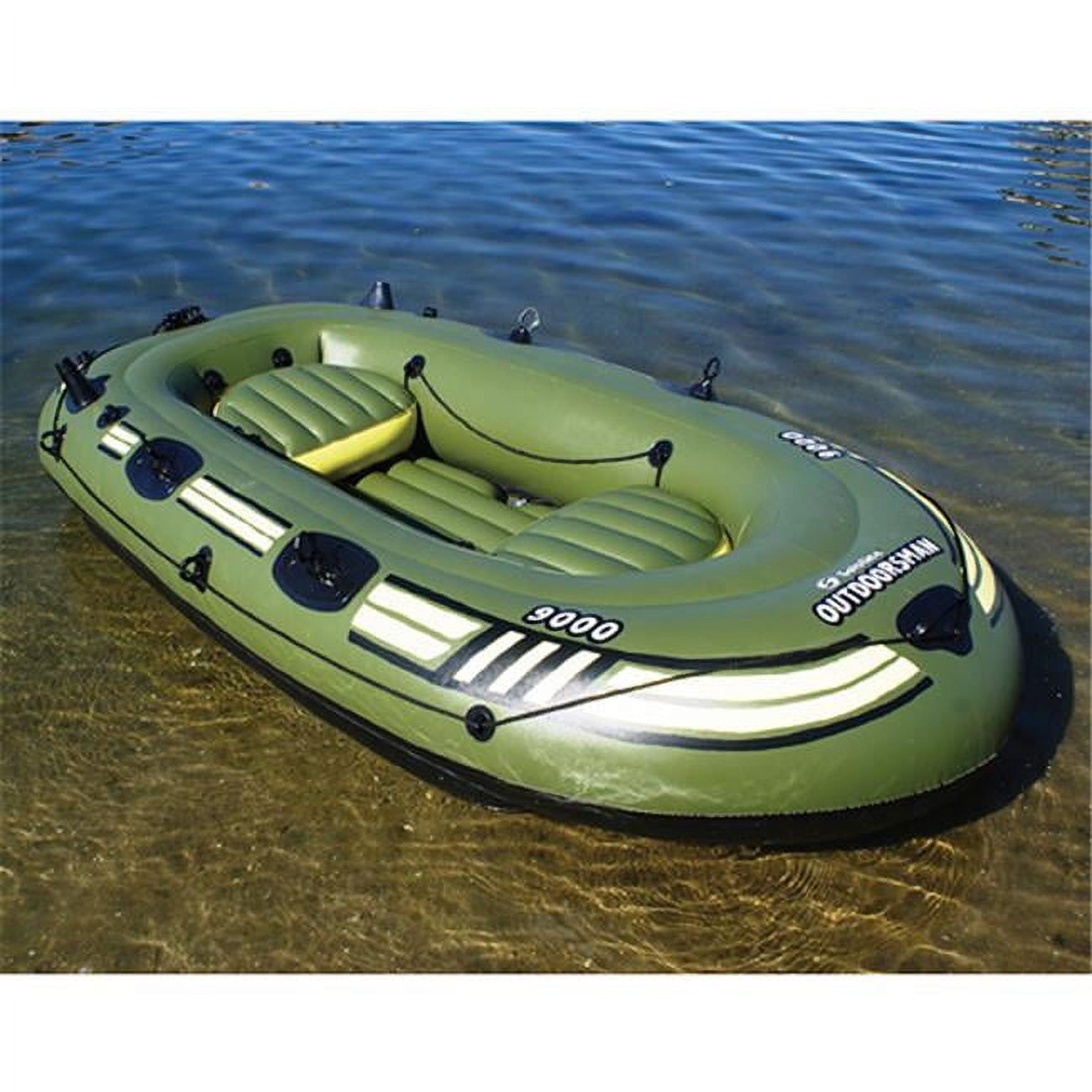 Solstice 9ft Marine Green Inflatable Fishing Boat with Dual Seats