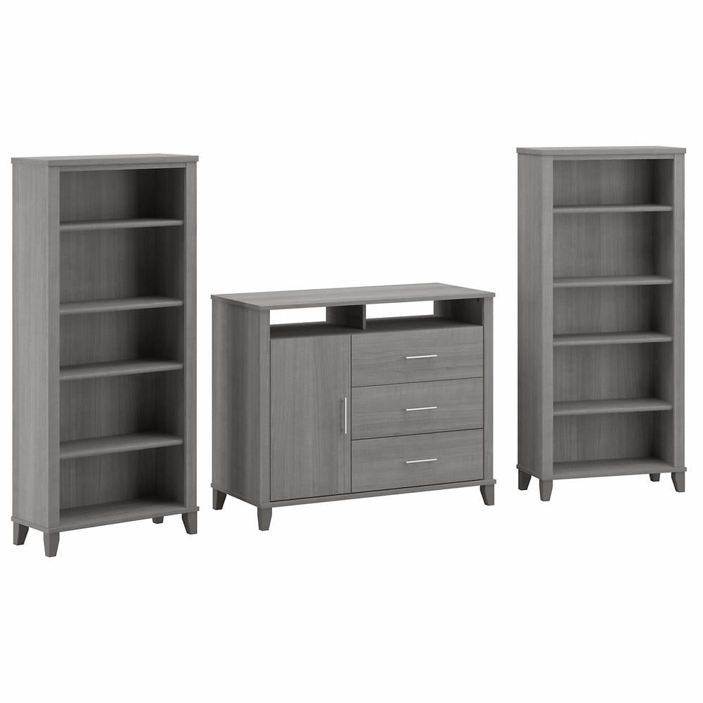 Somerset Platinum Gray Engineered Wood Entertainment Center