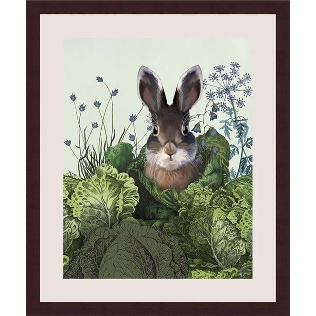 Rabbit in Cabbage IV Framed Brown Paper Print