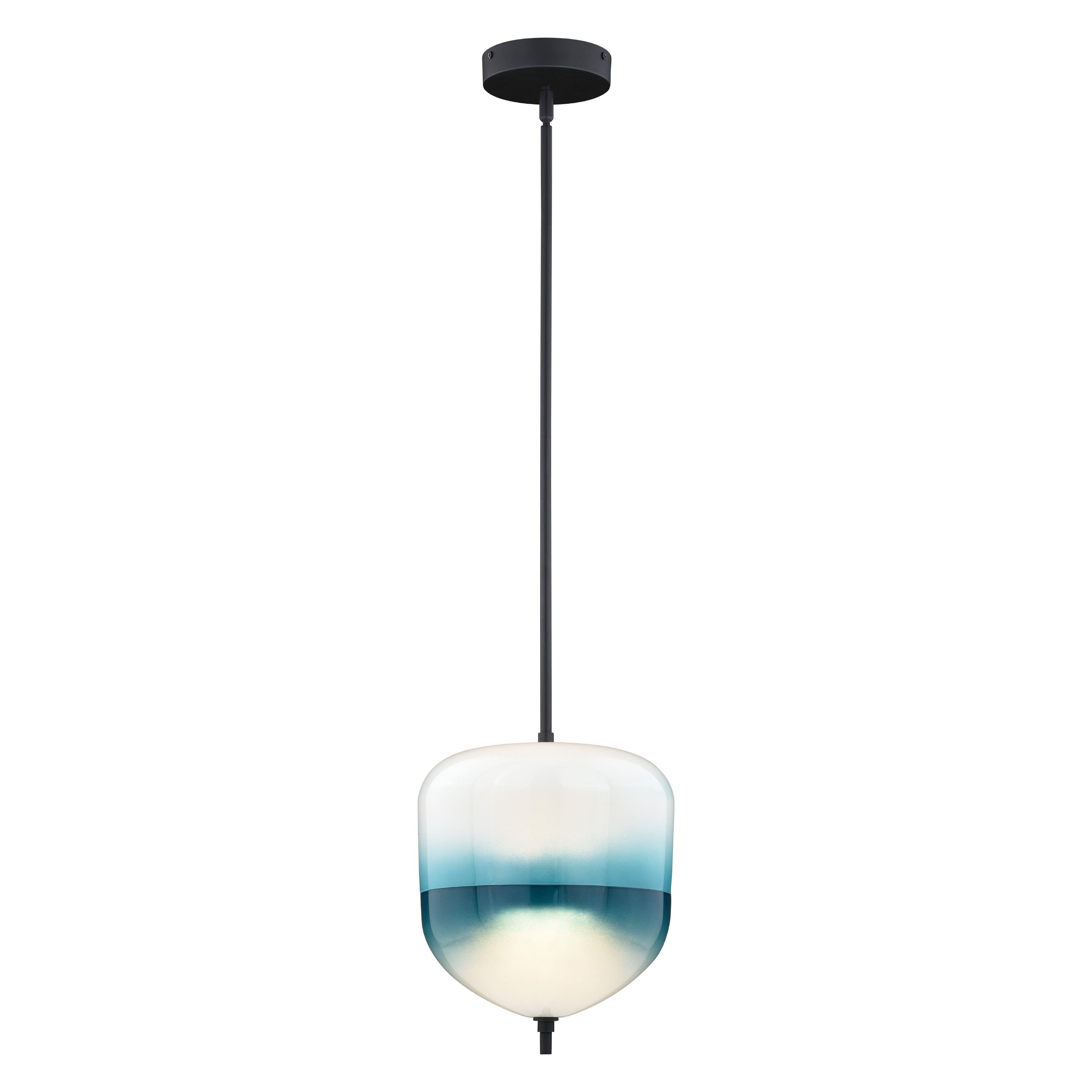 Somerset 9.25" LED Mini Pendant in Oil Rubbed Bronze with Blue Ombre Glass