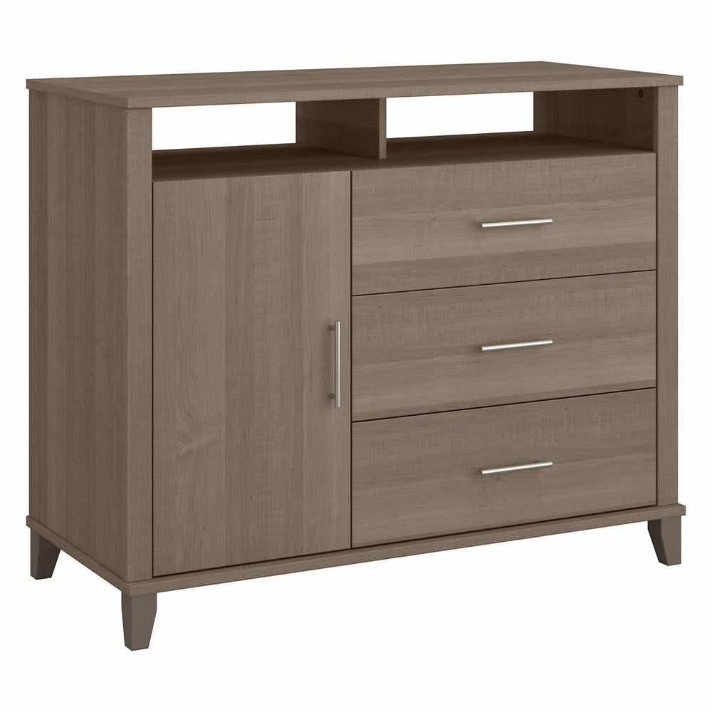 Ash Gray Office Storage Credenza with Adjustable Shelving