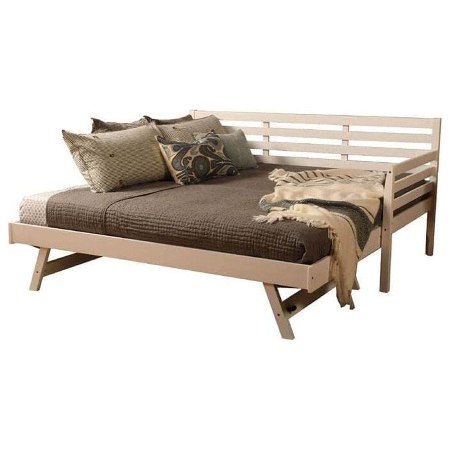 White Twin to King Convertible Daybed with Pop-Up Trundle