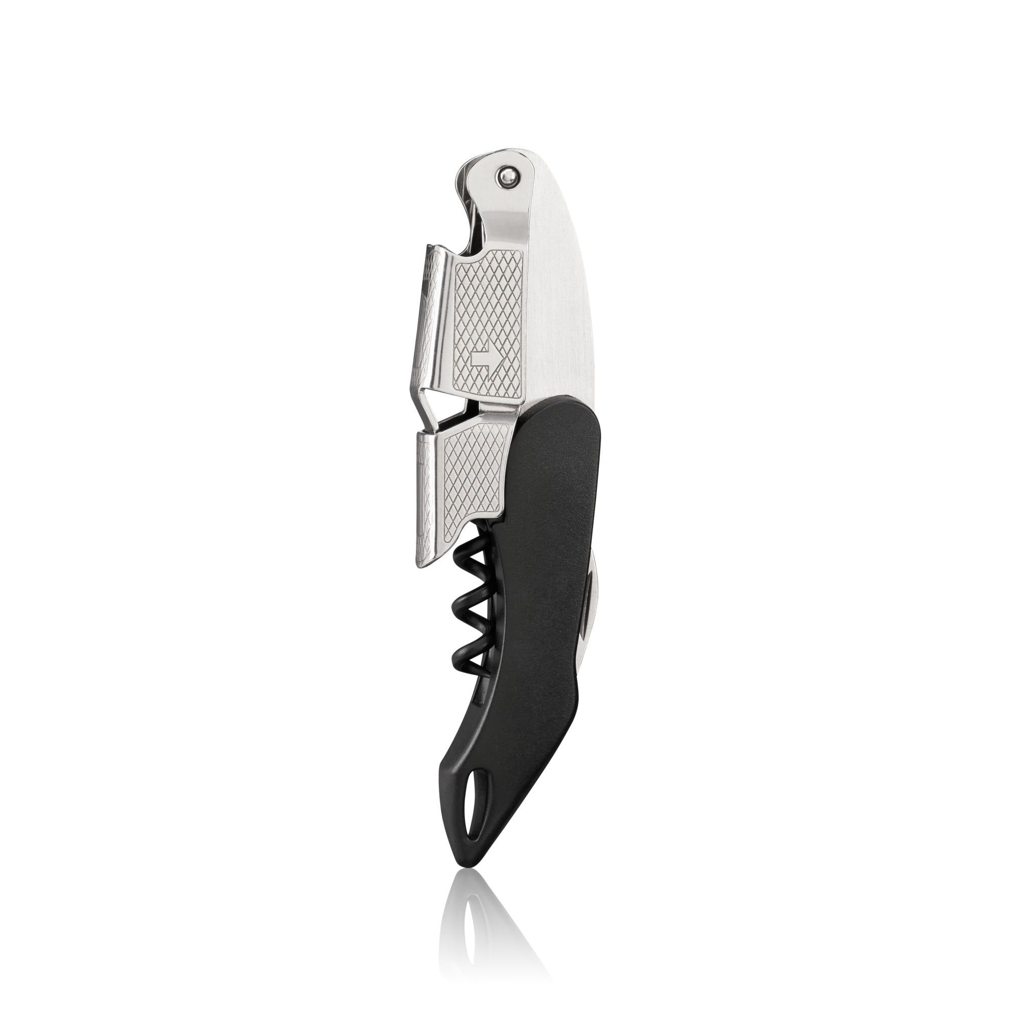 Black Stainless Steel Double-Hinged Sommelier Corkscrew